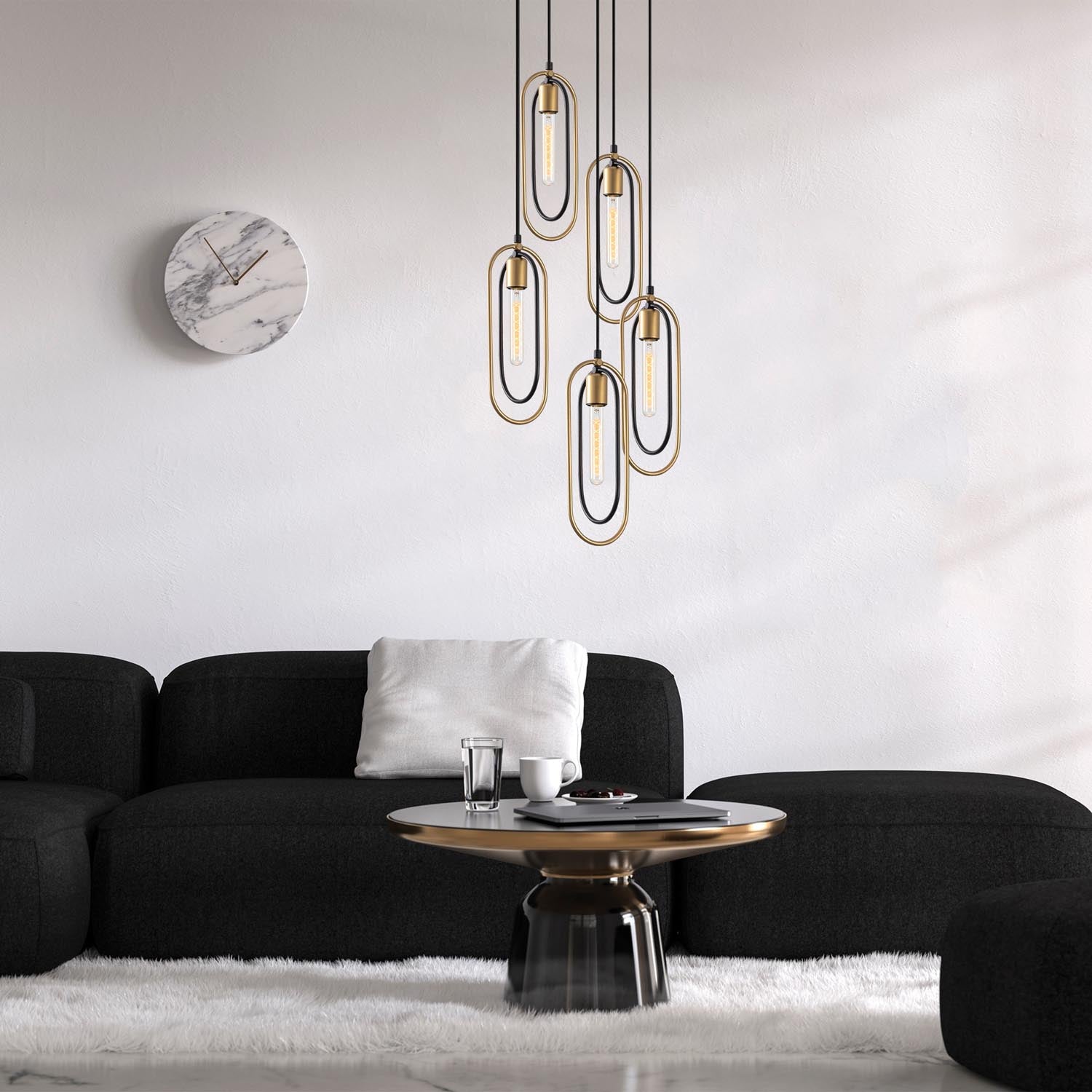 Cerco - 2041 in Schwarz Gold präsentiert im Onlineshop von KAQTU Design AG. Pendelleuchte ist von Opviq
