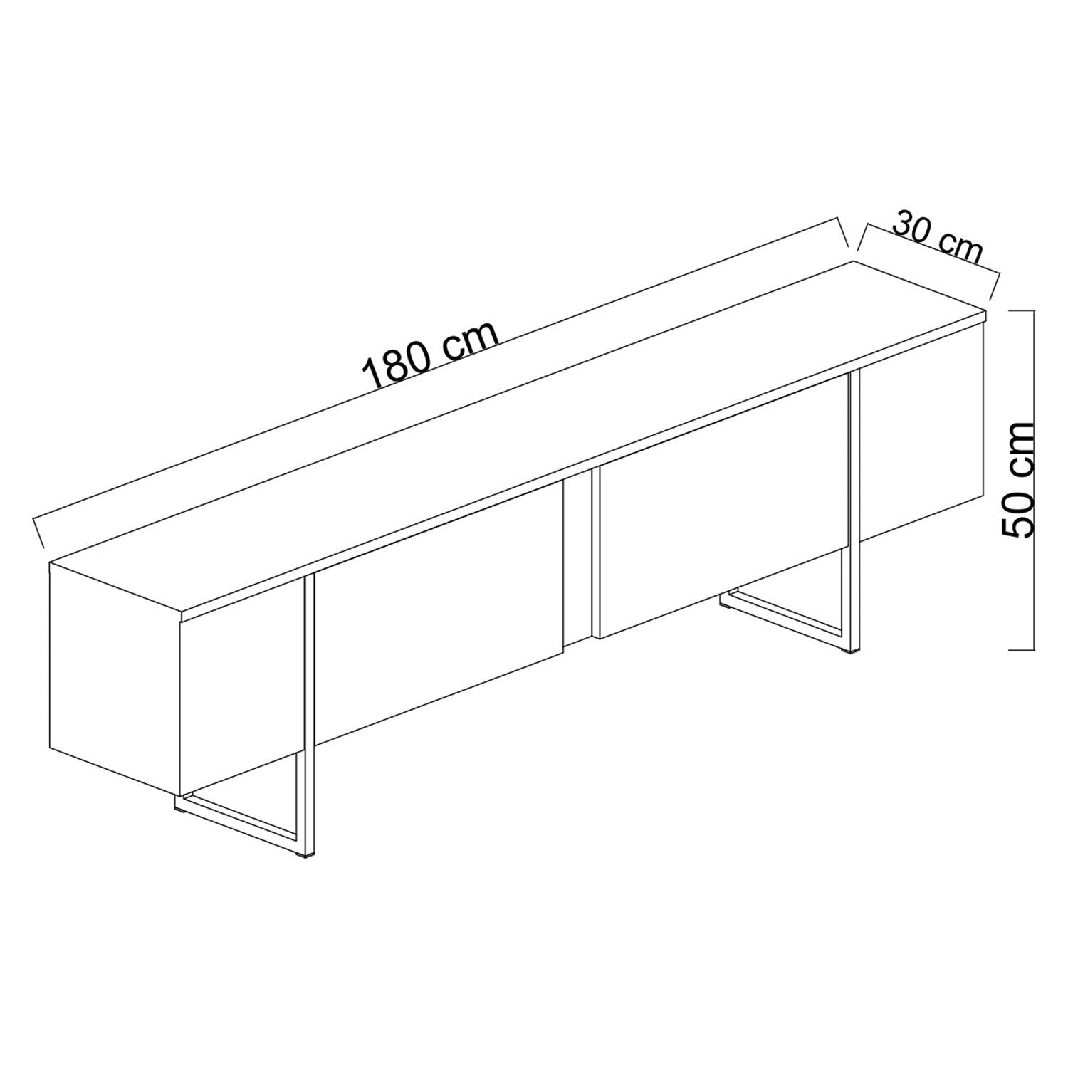 Luxe - Anthracite, Black in Anthrazit Schwarz präsentiert im Onlineshop von KAQTU Design AG. Sideboard ist von Hanah Home