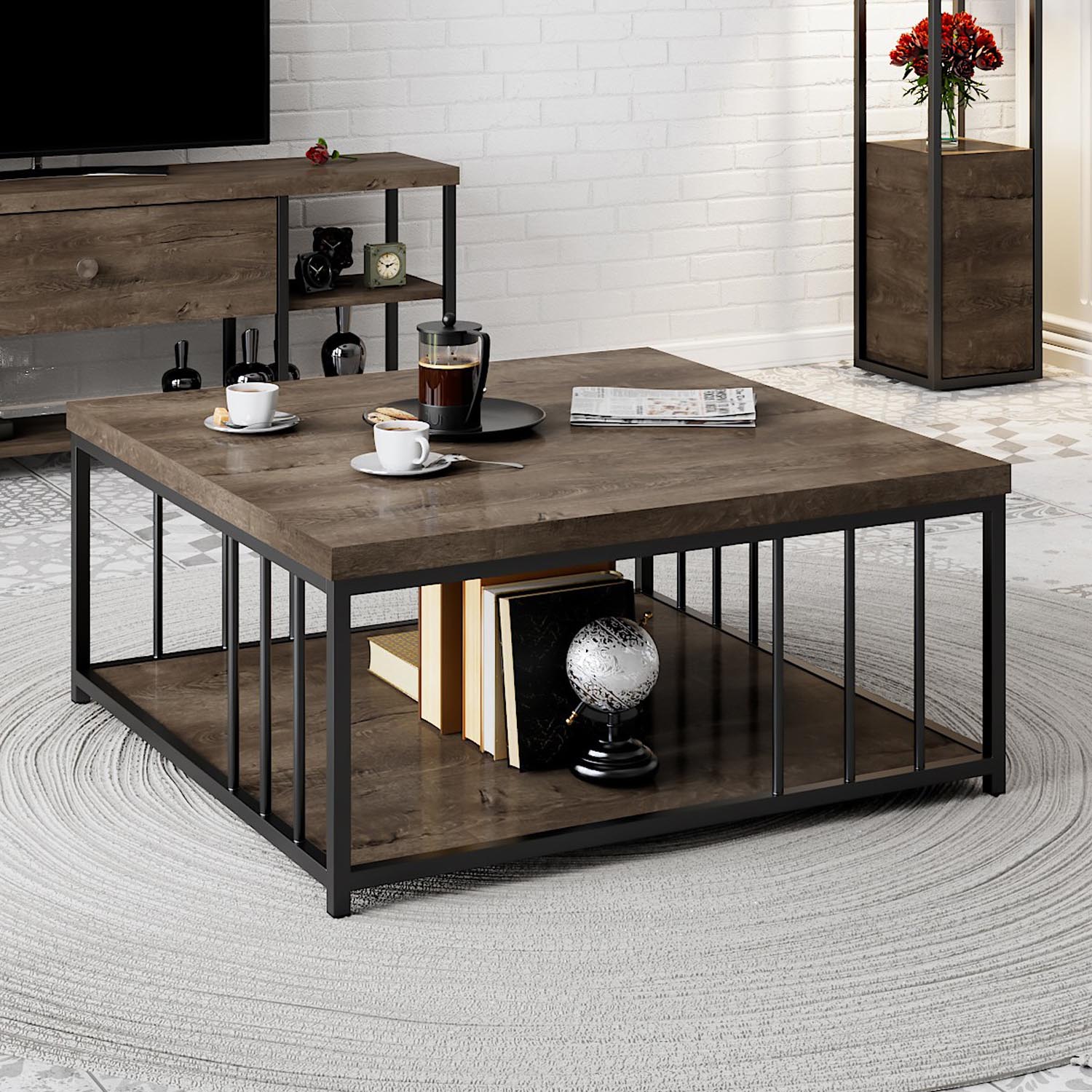 Zenn - Walnut, Black in Walnuss Schwarz präsentiert im Onlineshop von KAQTU Design AG. Beistelltisch ist von Hanah Home