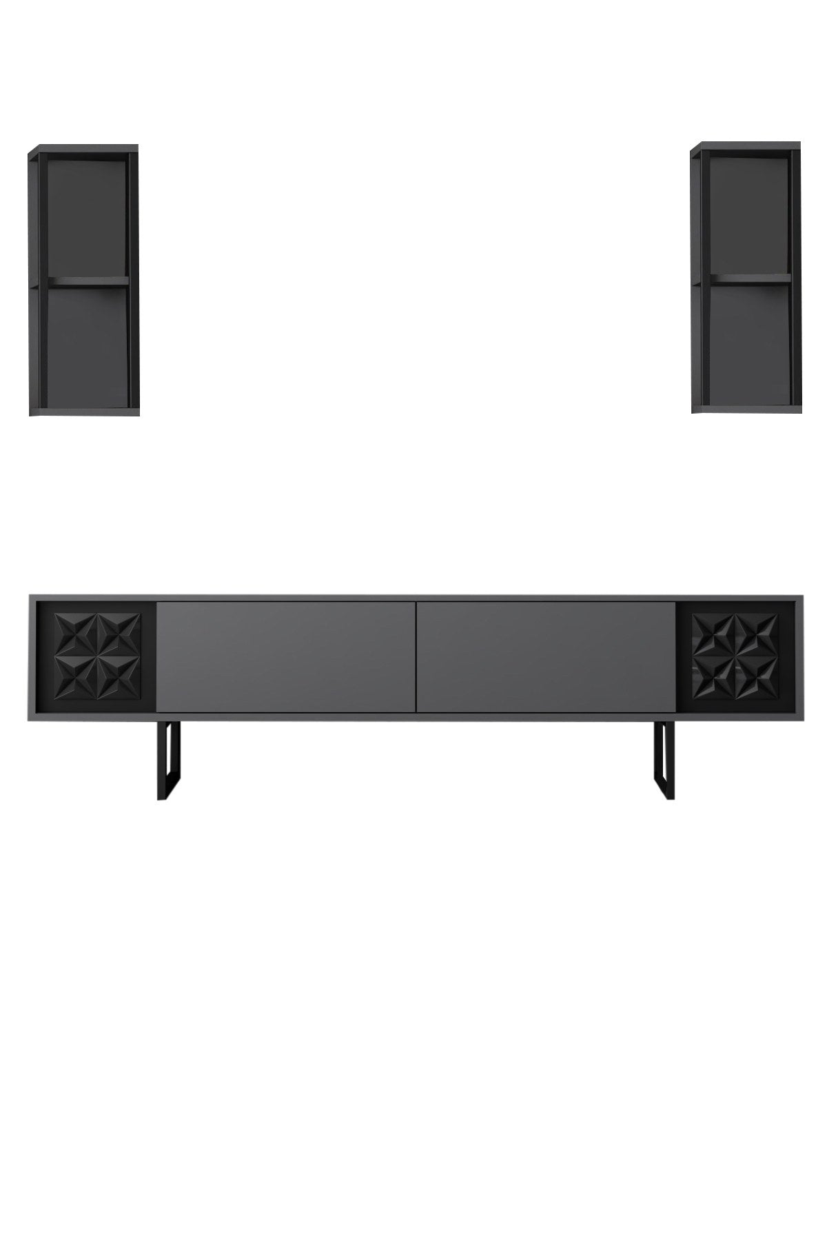 Black Line - Anthracite, Black in Anthrazit Schwarz präsentiert im Onlineshop von KAQTU Design AG. TV-Möbel ist von Hanah Home