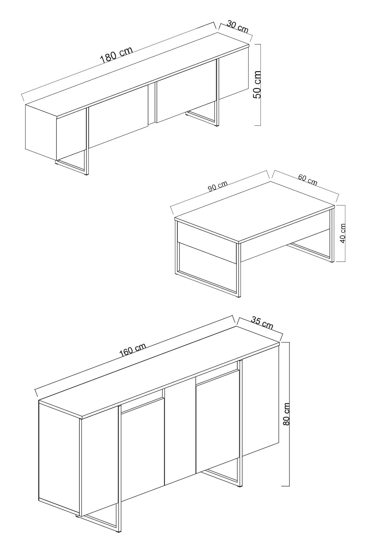 Verleihen Sie Ihrem Wohnzimmer mit dem eleganten TV-Ständer Luxe - White, Gold von Hanah Home einen Hauch von Luxus. Funktionalität trifft auf stilvolles Design.
