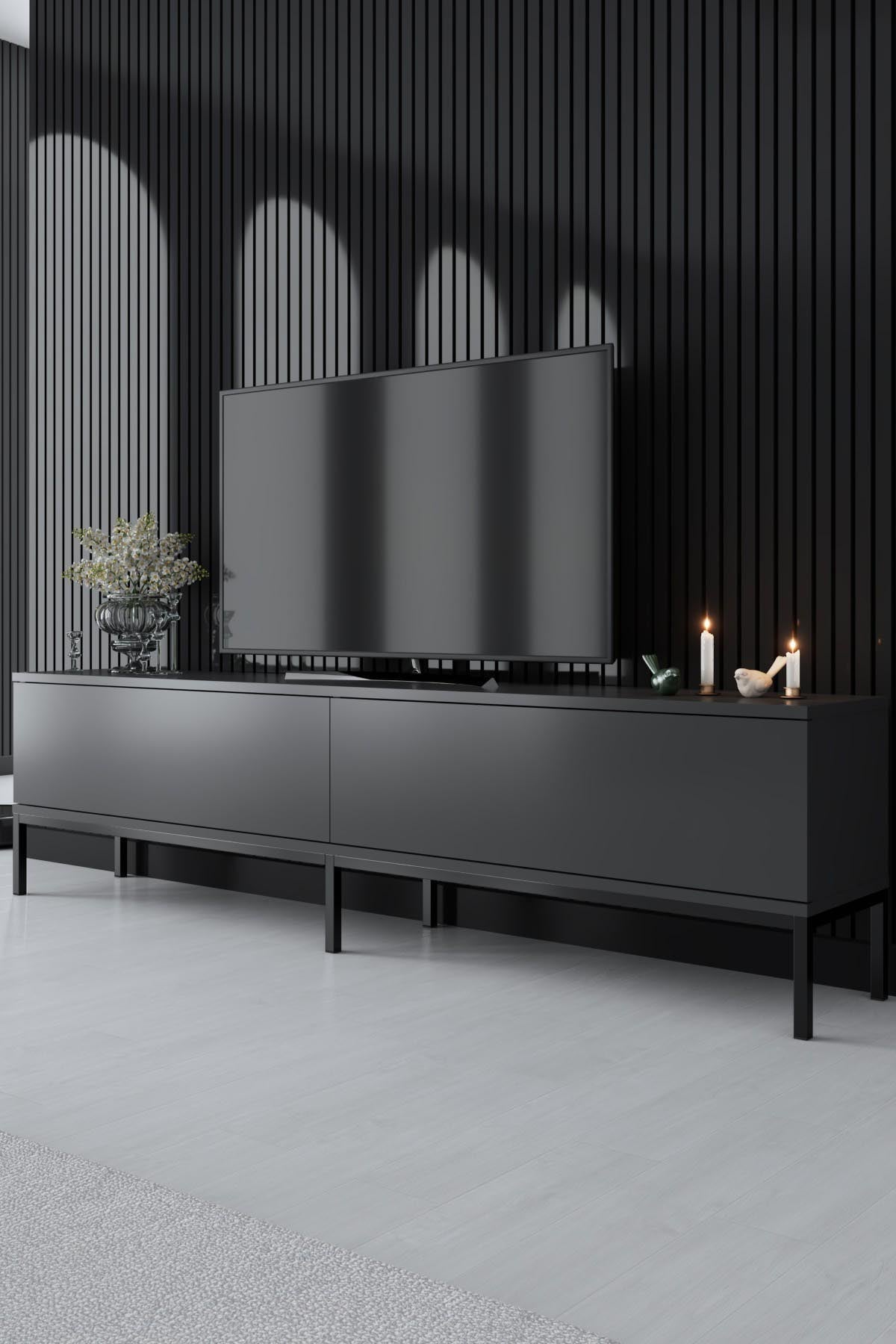 Lord - Anthracite, Black in Anthrazit Schwarz präsentiert im Onlineshop von KAQTU Design AG. Sideboard ist von Hanah Home
