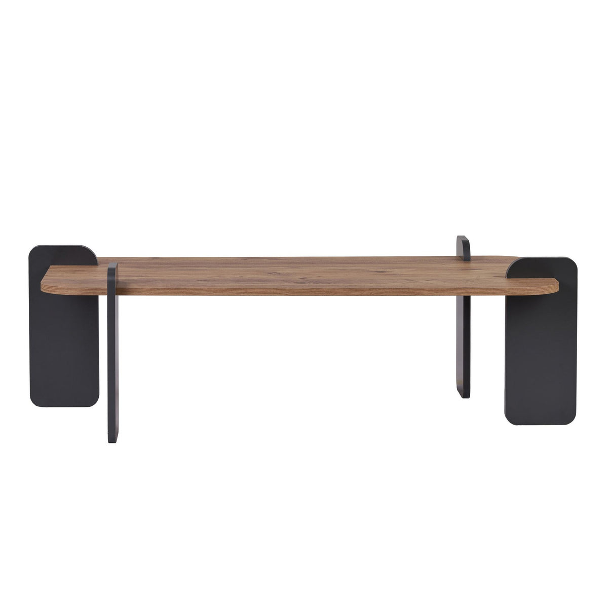 Couchtisch Renard von Nordure aus melaminbeschichteter Spanplatte in Atlantik Kiefer und Anthrazit, rechteckige Form, Masse 147x87x35 cm.