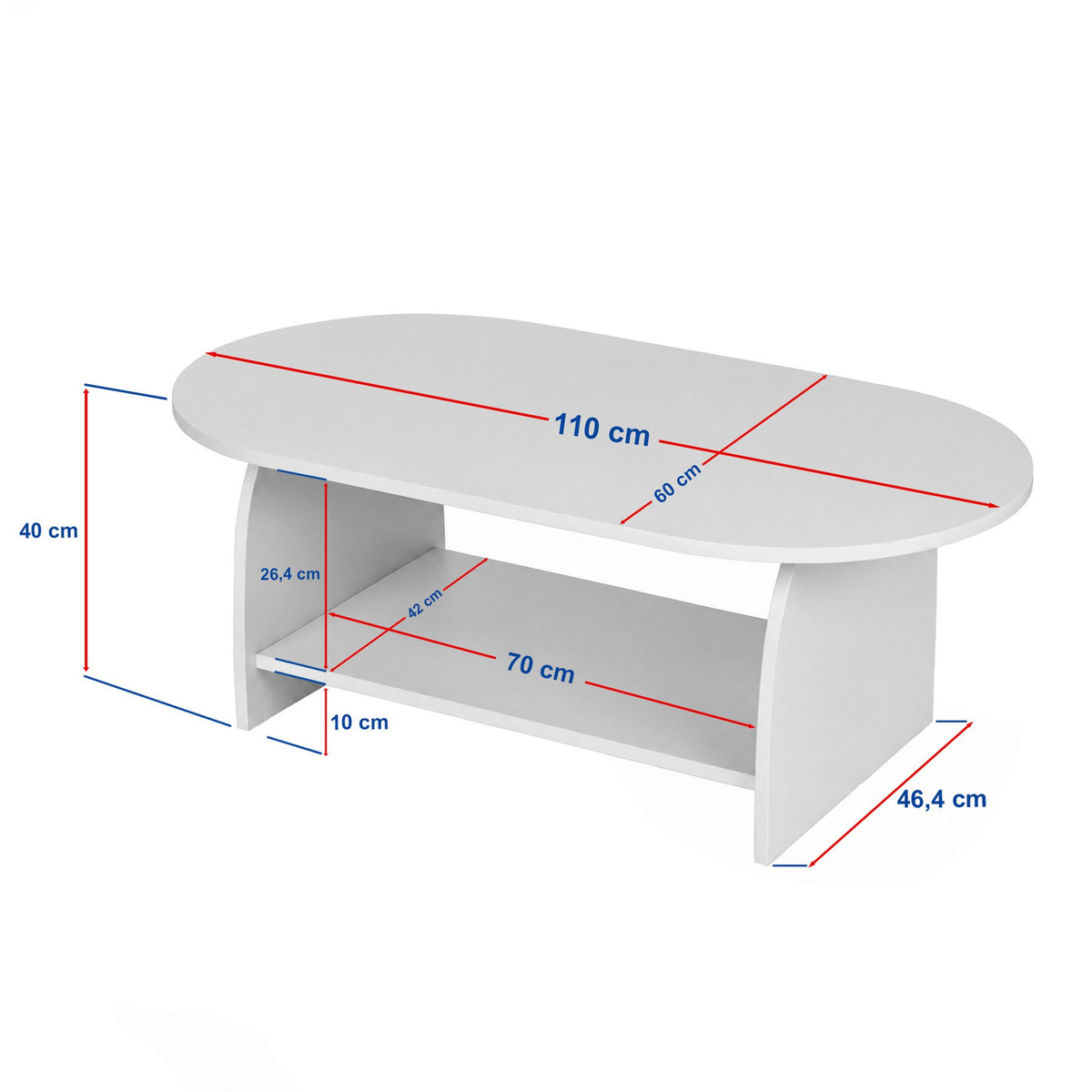 Rechteckiger Couchtisch in Nussbaum-Optik mit schlankem Design, Oberfläche aus melaminbeschichteter Spanplatte, freistehend im Wohnbereich.