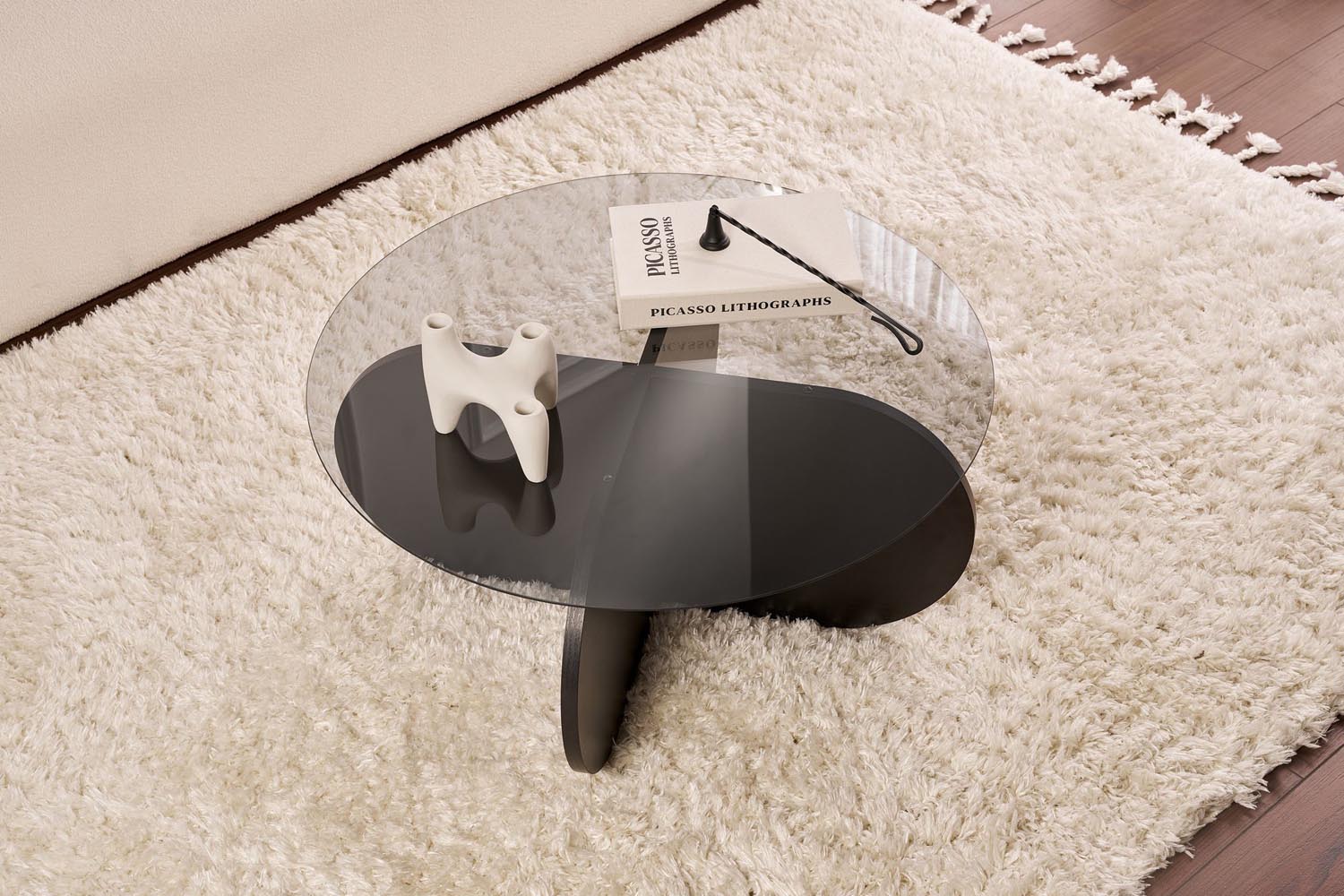 Aeris - Wood Black, Transparent in Holz Schwarz Transparent präsentiert im Onlineshop von KAQTU Design AG. Beistelltisch ist von Nordure