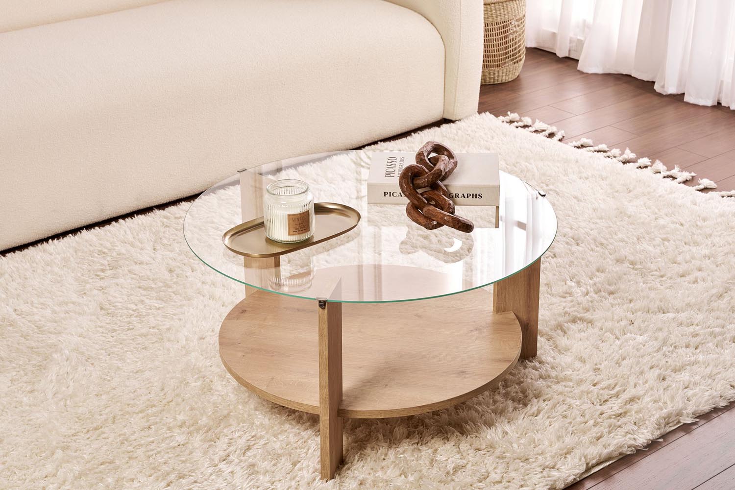 Clara - Sapphire Oak, Transparent in Saphir- Eiche Transparent präsentiert im Onlineshop von KAQTU Design AG. Beistelltisch ist von Nordure