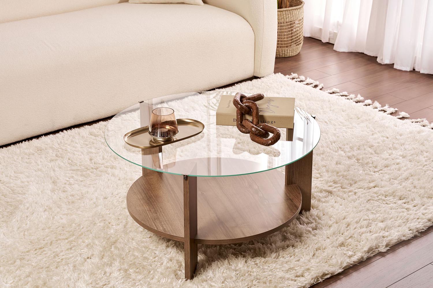 Clara - Walnut, Transparent in Walnuss Transparent präsentiert im Onlineshop von KAQTU Design AG. Beistelltisch ist von Nordure