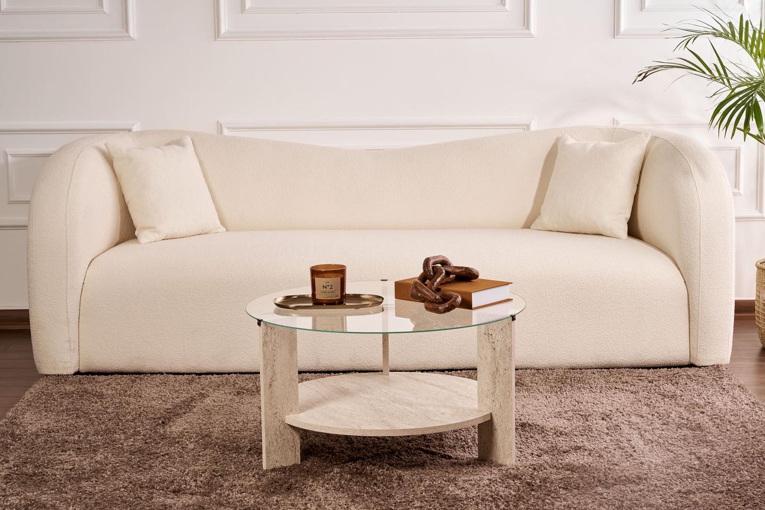 Clara - Travertine, Transparent in Travertin Transparent präsentiert im Onlineshop von KAQTU Design AG. Beistelltisch ist von Nordure