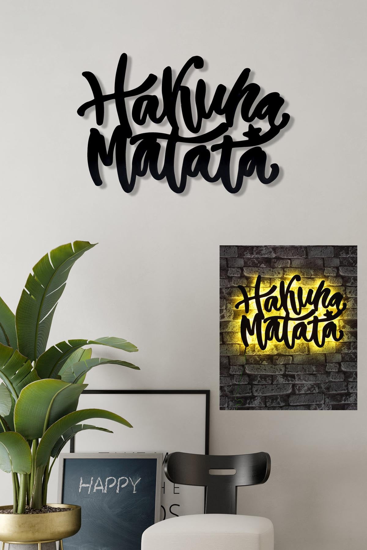 Hakuna Matata - Yellow in Gelb präsentiert im Onlineshop von KAQTU Design AG. Wandleuchte ist von Wallity