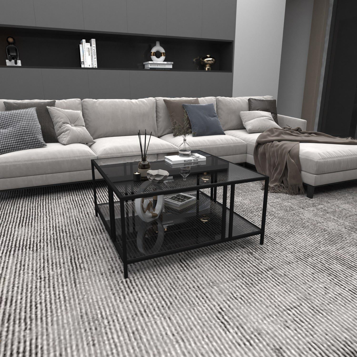 Uranüs - Black, Fume in Schwarz präsentiert im Onlineshop von KAQTU Design AG. Beistelltisch ist von Hanah Home