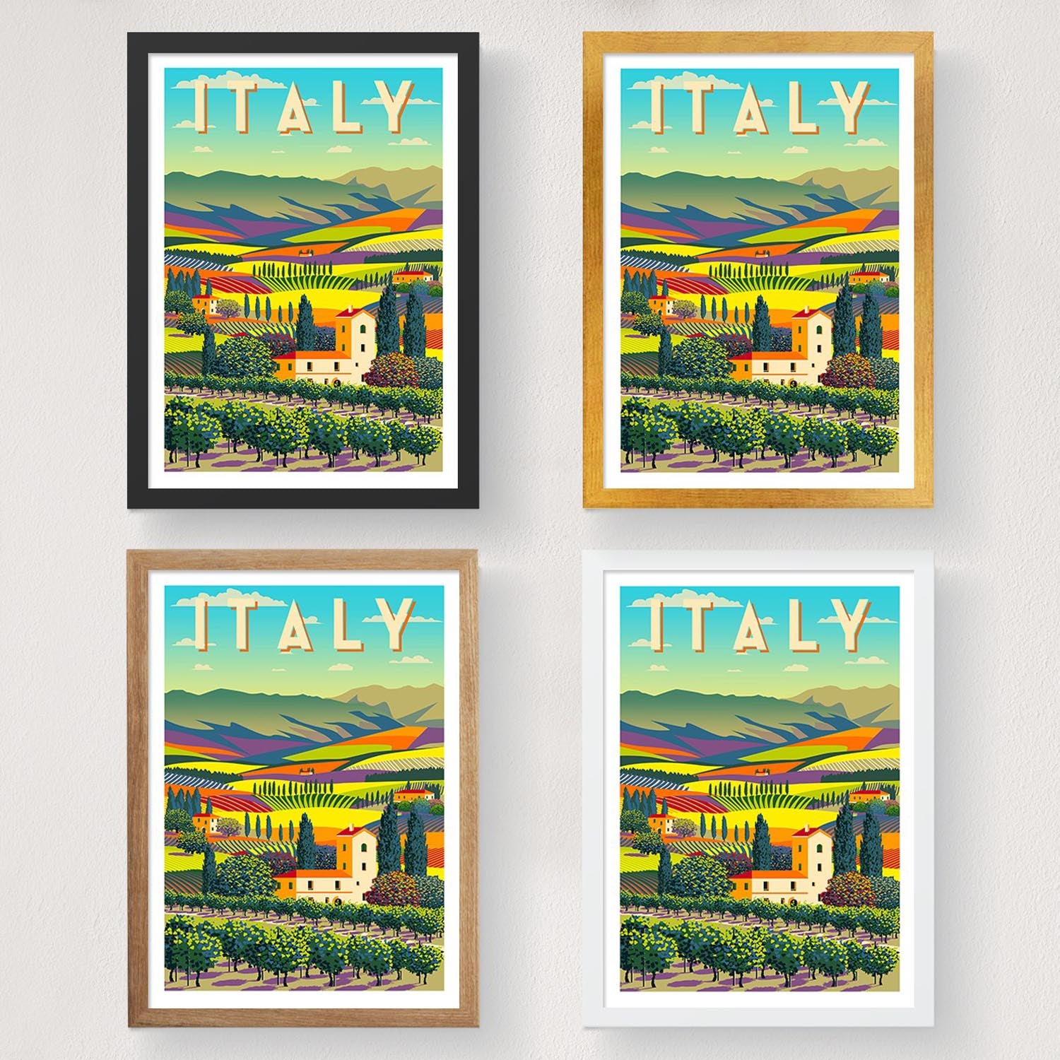 Italy - 1963 in Mehrfarbig präsentiert im Onlineshop von KAQTU Design AG. Bild ist von Wallity