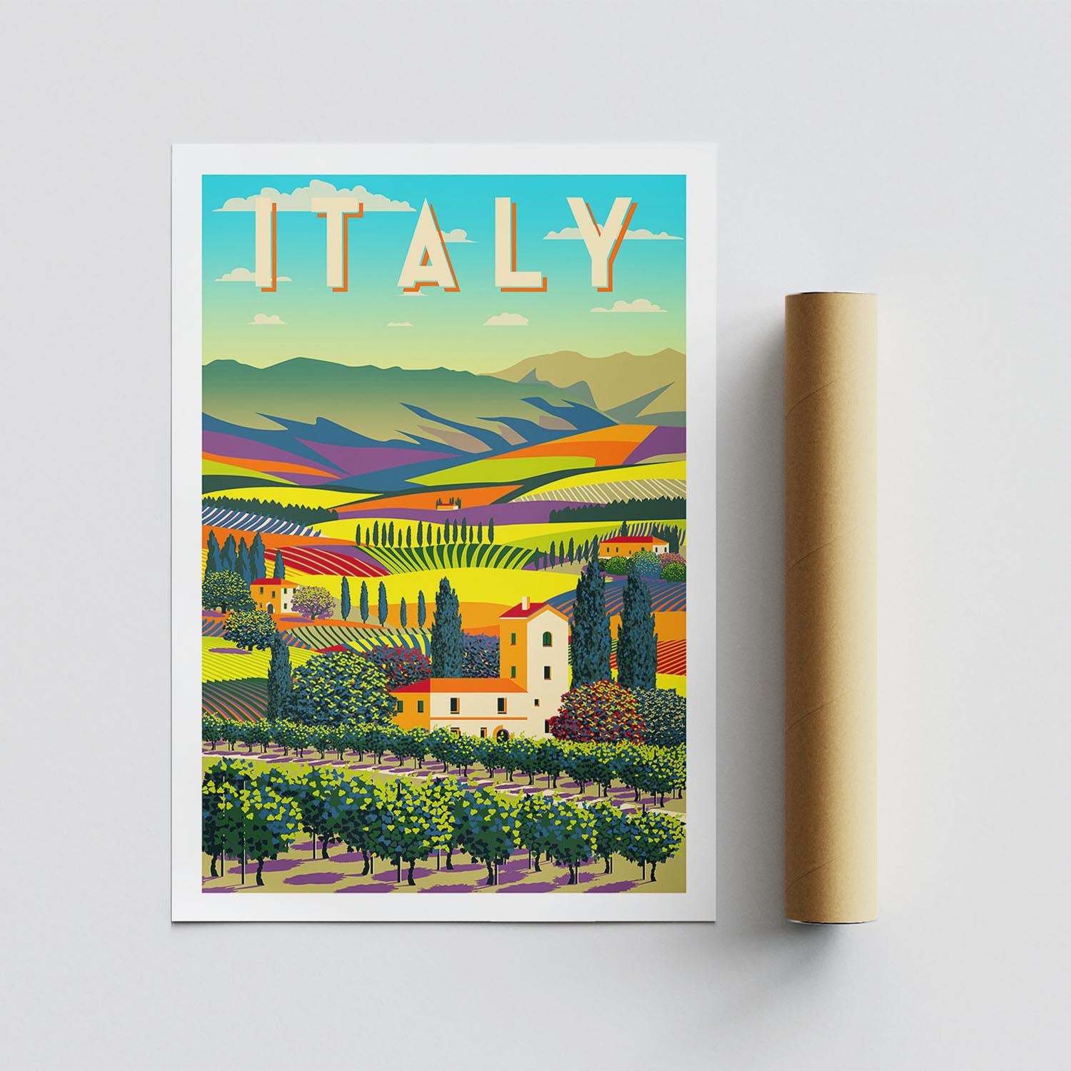 Italy - 1963 in Mehrfarbig präsentiert im Onlineshop von KAQTU Design AG. Bild ist von Wallity
