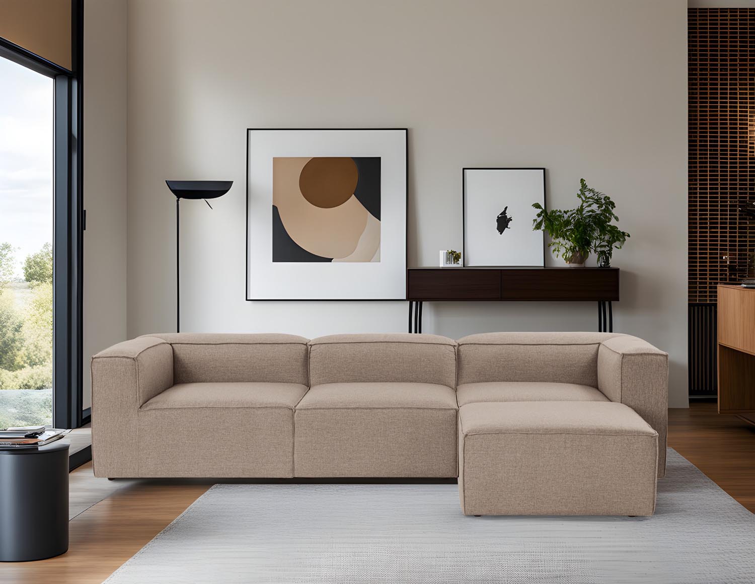 Fora - Brown in Braun präsentiert im Onlineshop von KAQTU Design AG. Ecksofa ist von Atelier Del Sofa