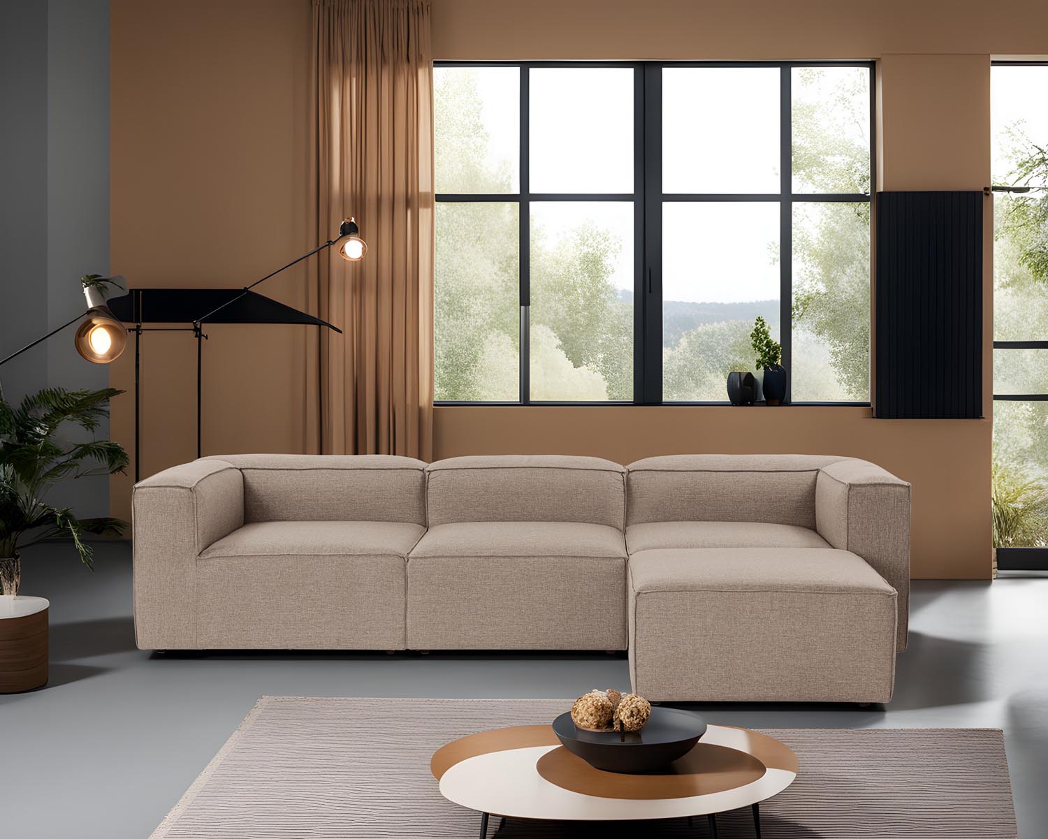 Fora - Brown in Braun präsentiert im Onlineshop von KAQTU Design AG. Ecksofa ist von Atelier Del Sofa