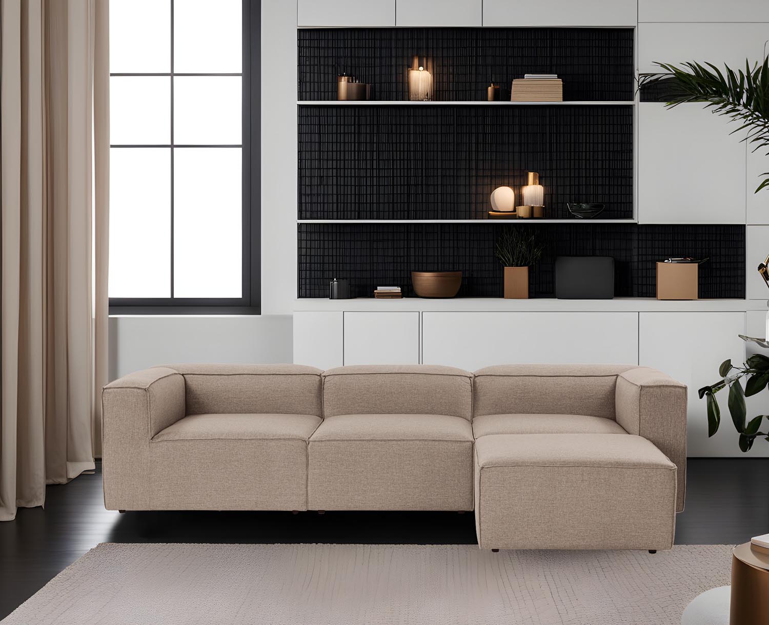 Fora - Brown in Braun präsentiert im Onlineshop von KAQTU Design AG. Ecksofa ist von Atelier Del Sofa