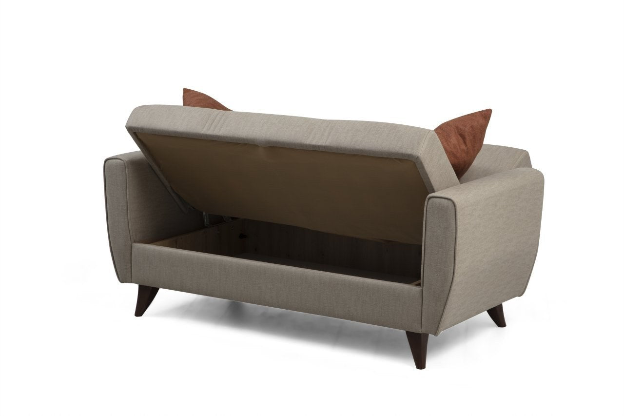 Zaden - Beige in Beige präsentiert im Onlineshop von KAQTU Design AG. Bettsofa ist von Atelier Del Sofa