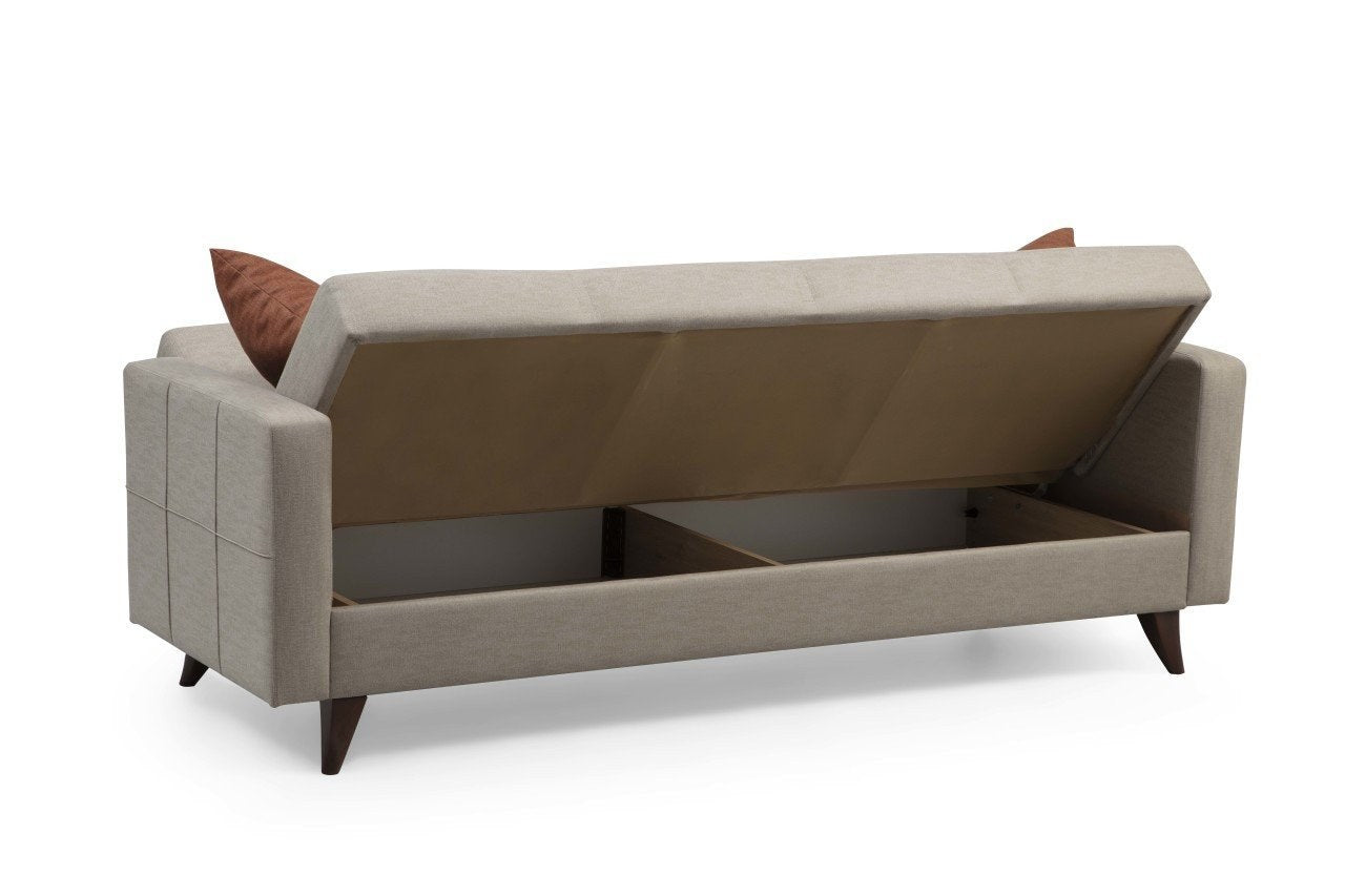 Polya - Beige in Beige präsentiert im Onlineshop von KAQTU Design AG. Bettsofa ist von Atelier Del Sofa