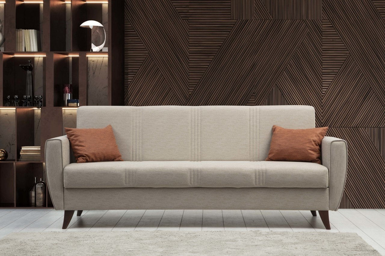 Zaden - Beige in Beige präsentiert im Onlineshop von KAQTU Design AG. Bettsofa ist von Atelier Del Sofa