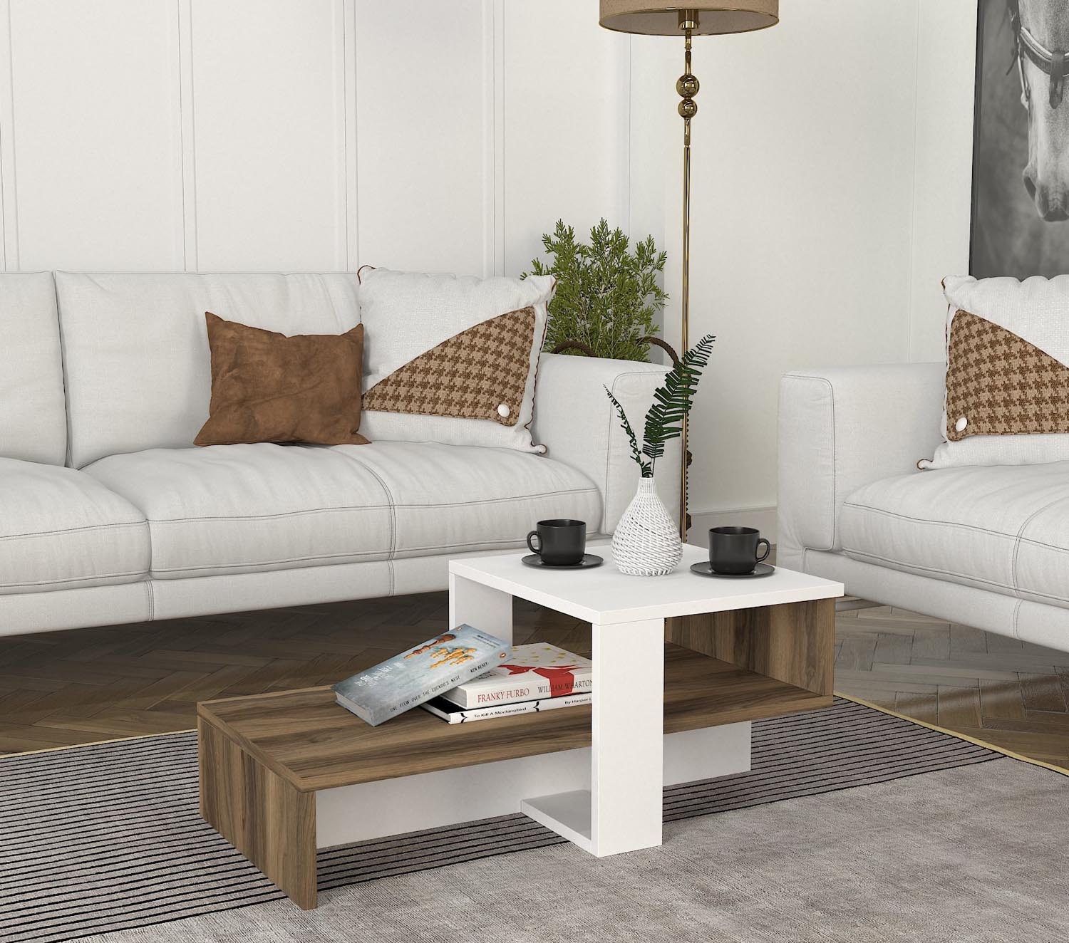 Chain - White, Walnut in Weisser Walnuss präsentiert im Onlineshop von KAQTU Design AG. Beistelltisch ist von Hanah Home