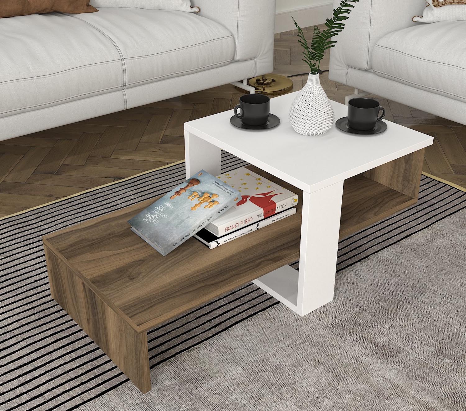 Chain - White, Walnut in Weisser Walnuss präsentiert im Onlineshop von KAQTU Design AG. Beistelltisch ist von Hanah Home
