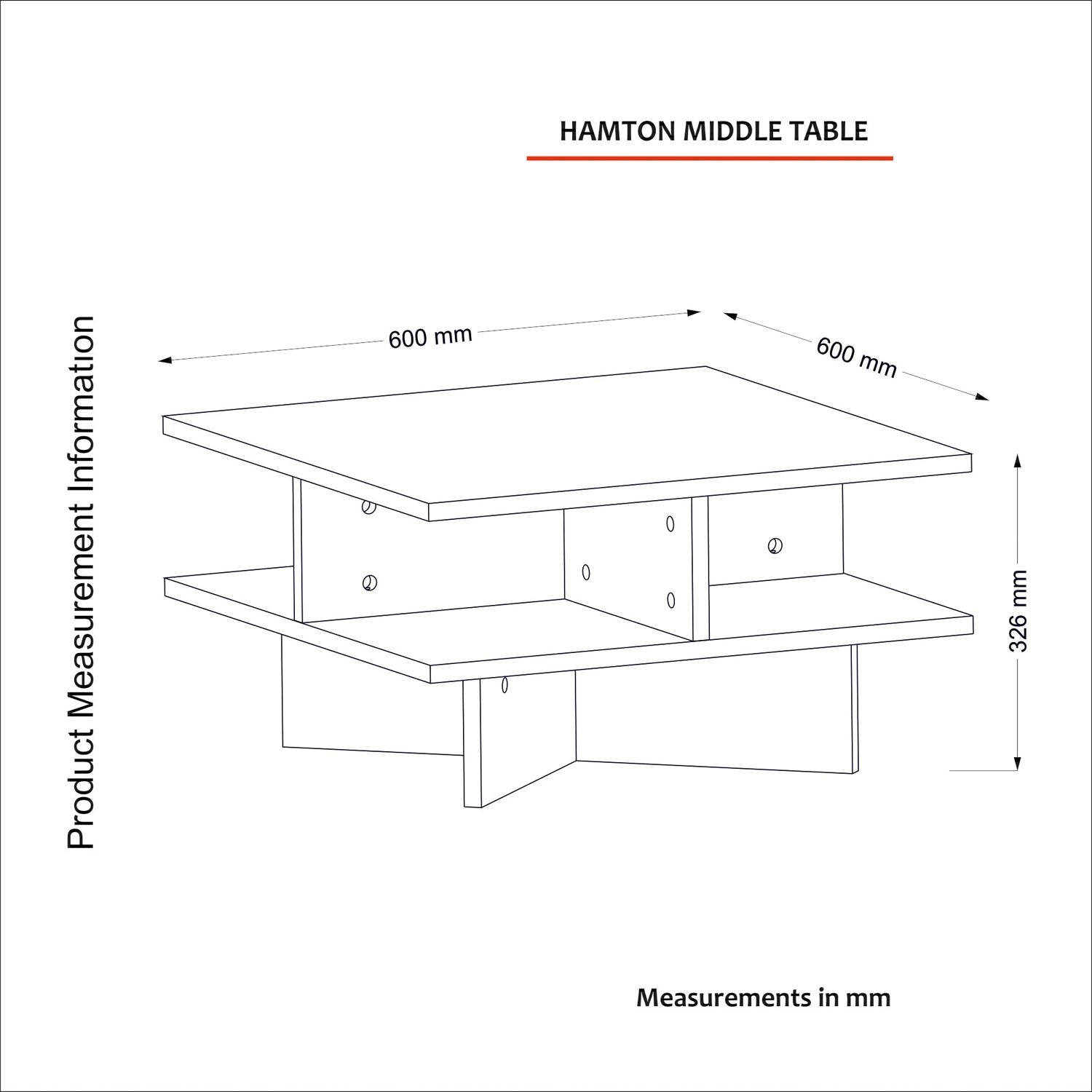 Hamton - Walnut, White in Walnuss Weiss präsentiert im Onlineshop von KAQTU Design AG. Beistelltisch ist von Hanah Home