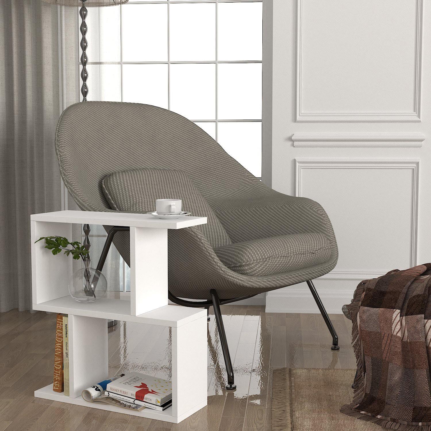 Karinus - White in Weiss präsentiert im Onlineshop von KAQTU Design AG. Beistelltisch ist von Hanah Home