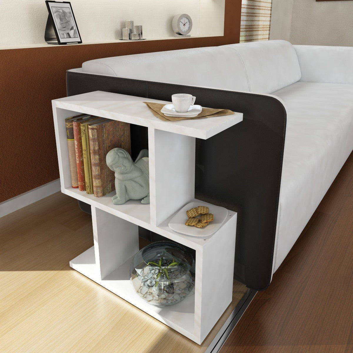 Karinus - White in Weiss präsentiert im Onlineshop von KAQTU Design AG. Beistelltisch ist von Hanah Home