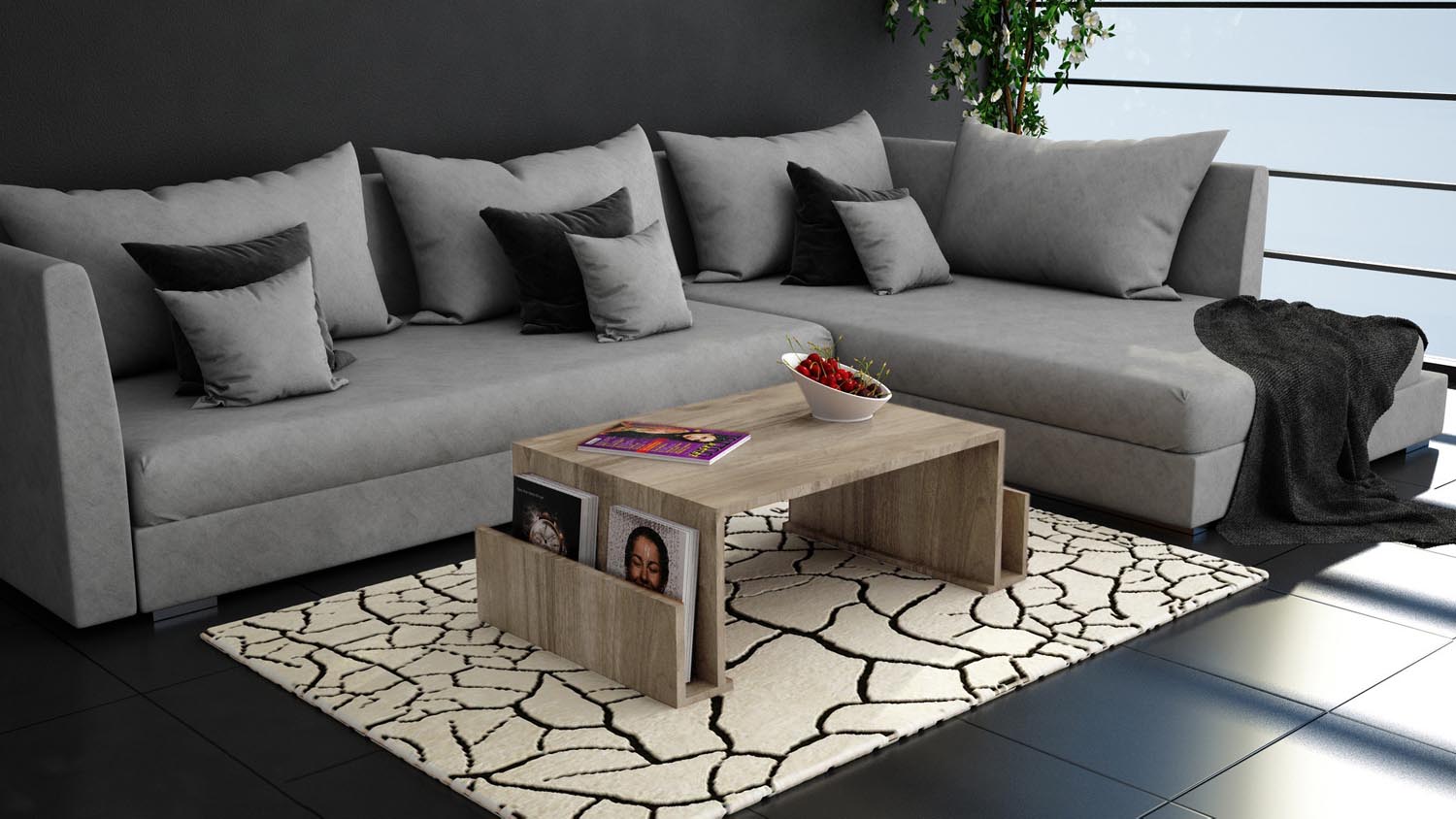 Magazin - Walnut in Walnuss präsentiert im Onlineshop von KAQTU Design AG. Beistelltisch ist von Hanah Home