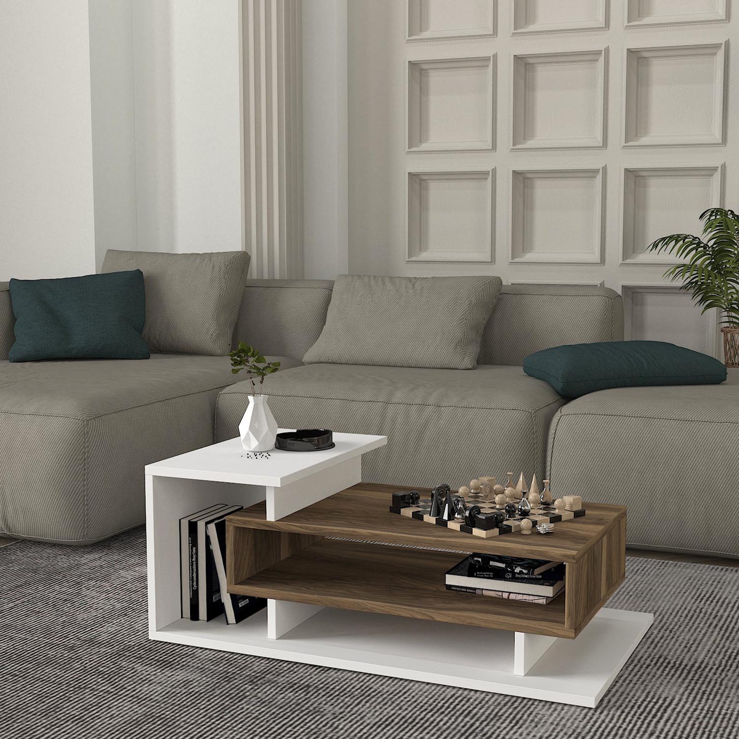 Spring - White, Walnut in Weisser Walnuss präsentiert im Onlineshop von KAQTU Design AG. Beistelltisch ist von Hanah Home