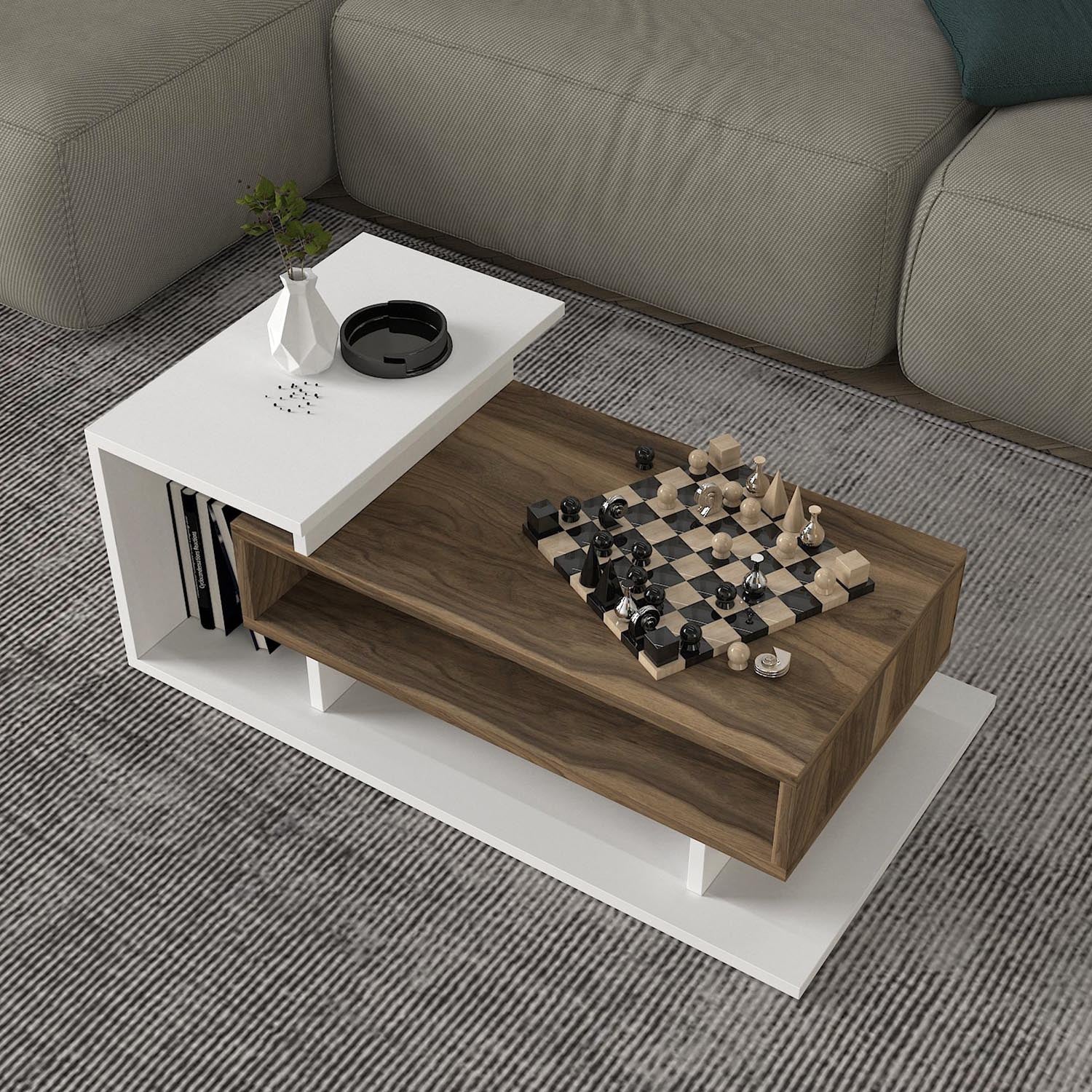 Spring - White, Walnut in Weisser Walnuss präsentiert im Onlineshop von KAQTU Design AG. Beistelltisch ist von Hanah Home