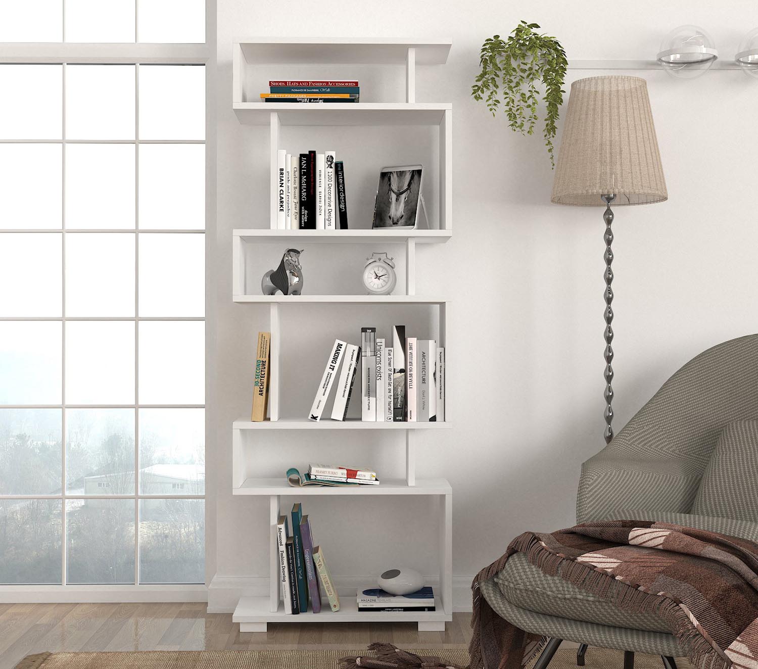 Blok - White in Weiss präsentiert im Onlineshop von KAQTU Design AG. Bücherregal ist von Hanah Home