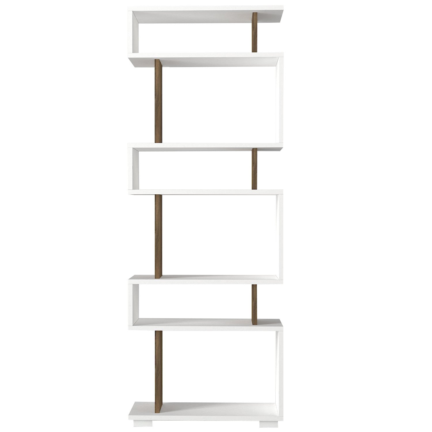 Blok - White, Walnut in Weisser Walnuss präsentiert im Onlineshop von KAQTU Design AG. Bücherregal ist von Hanah Home