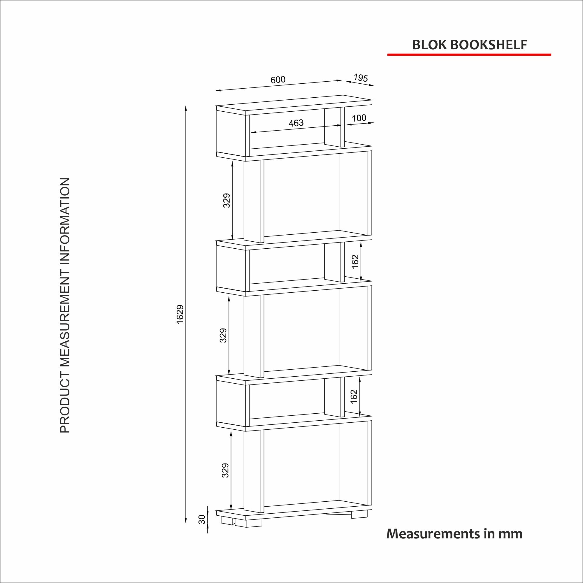 Blok - White, Walnut in Weisser Walnuss präsentiert im Onlineshop von KAQTU Design AG. Bücherregal ist von Hanah Home