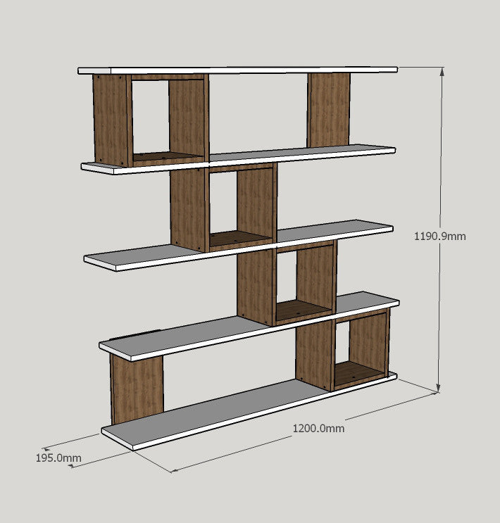 Wind - White, Walnut in Weisser Walnuss präsentiert im Onlineshop von KAQTU Design AG. Bücherregal ist von Hanah Home