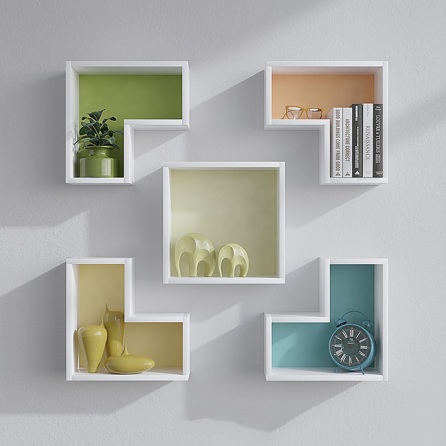 Elitra - White in Weiss präsentiert im Onlineshop von KAQTU Design AG. Wandregal ist von Hanah Home