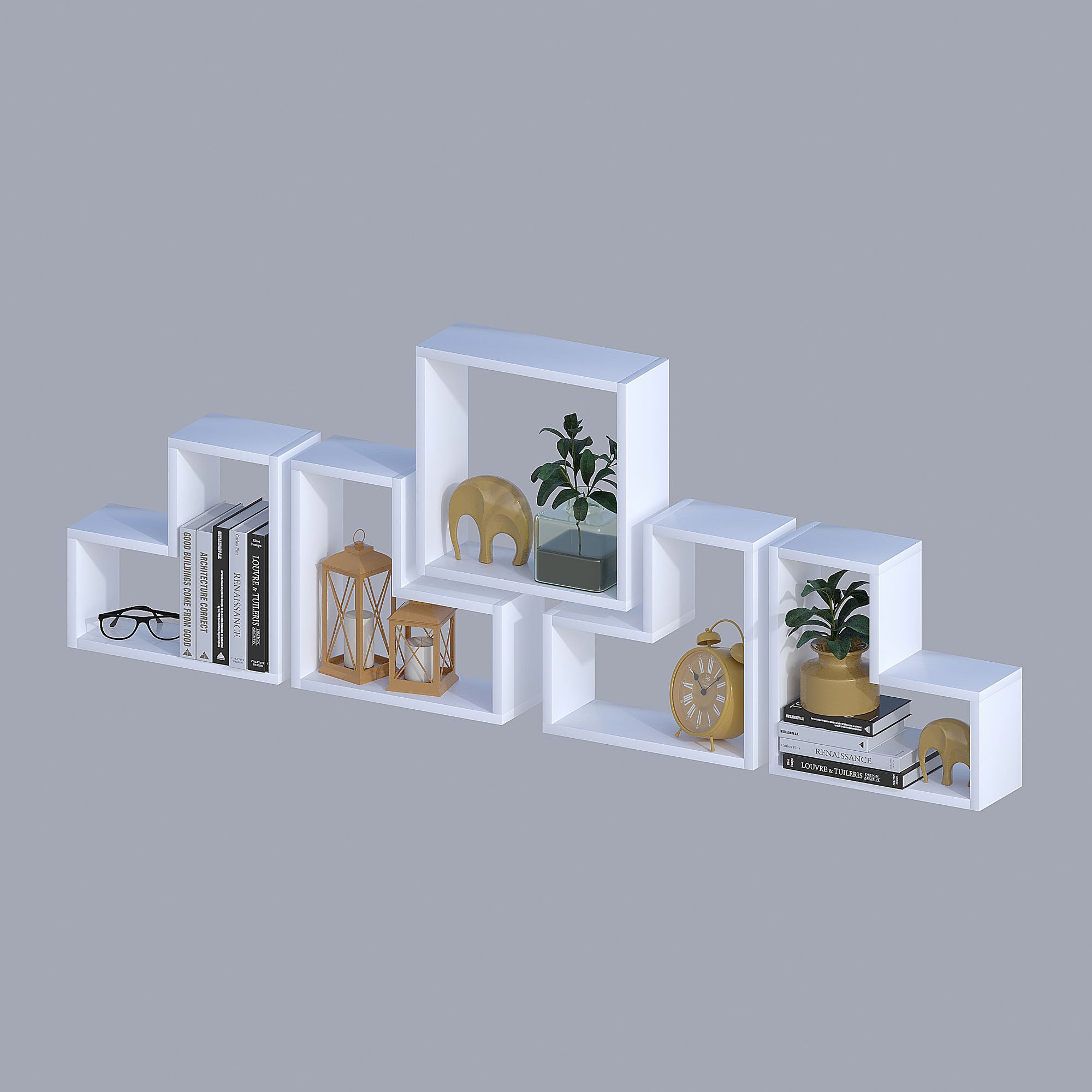 Elitra - White in Weiss präsentiert im Onlineshop von KAQTU Design AG. Wandregal ist von Hanah Home