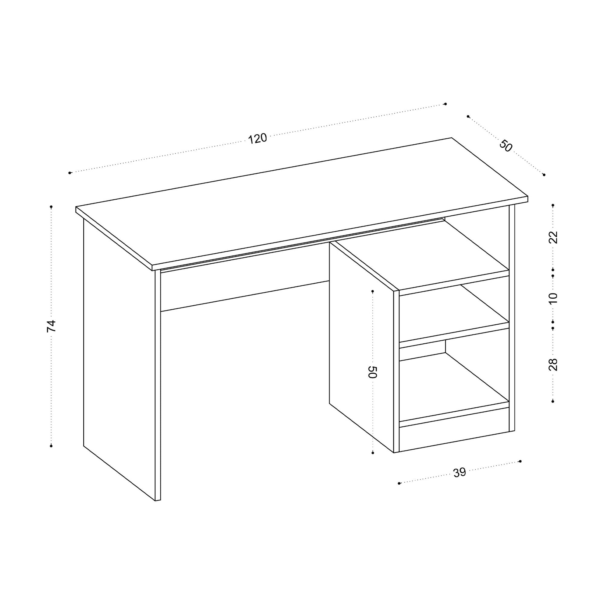 Bahar - White in Weiss präsentiert im Onlineshop von KAQTU Design AG. Schreibtisch ist von Hanah Home