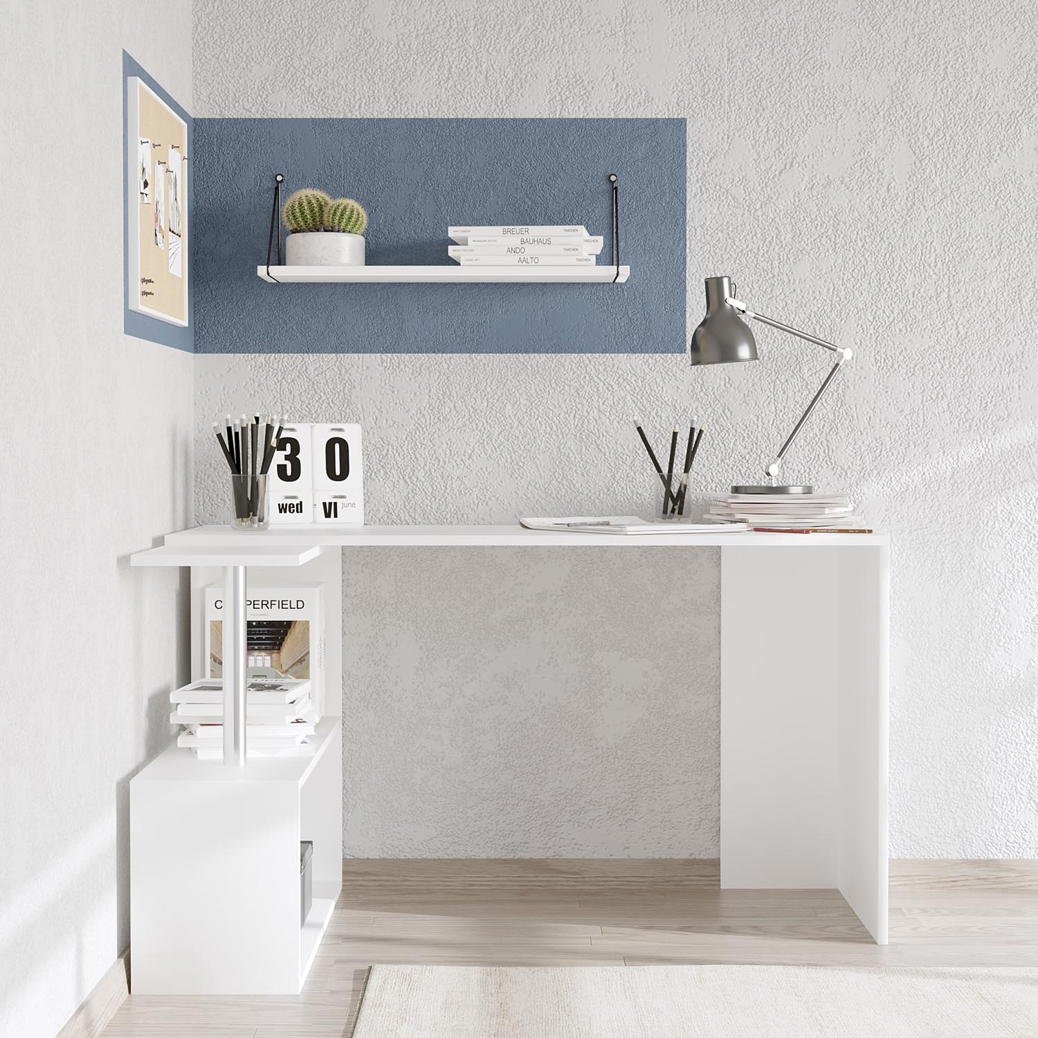 Gelincik - White in Weiss präsentiert im Onlineshop von KAQTU Design AG. Schreibtisch ist von Hanah Home