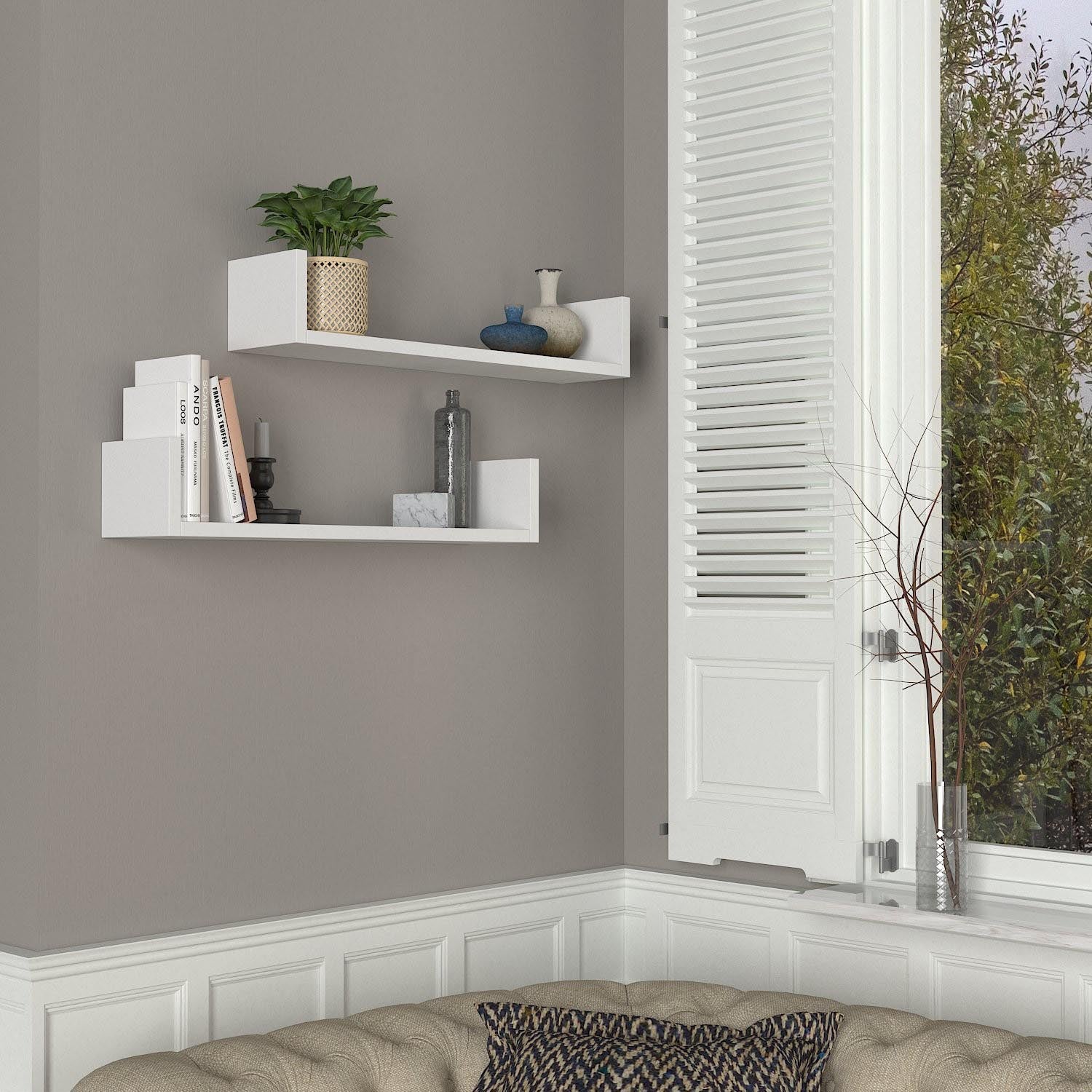 Iris - White in Weiss präsentiert im Onlineshop von KAQTU Design AG. Wandregal ist von Hanah Home
