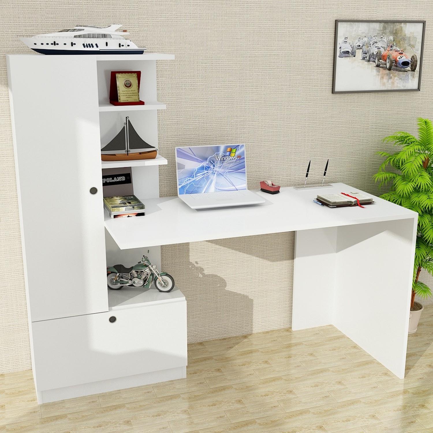 Domingos - White in Weiss präsentiert im Onlineshop von KAQTU Design AG. Schreibtisch ist von Hanah Home
