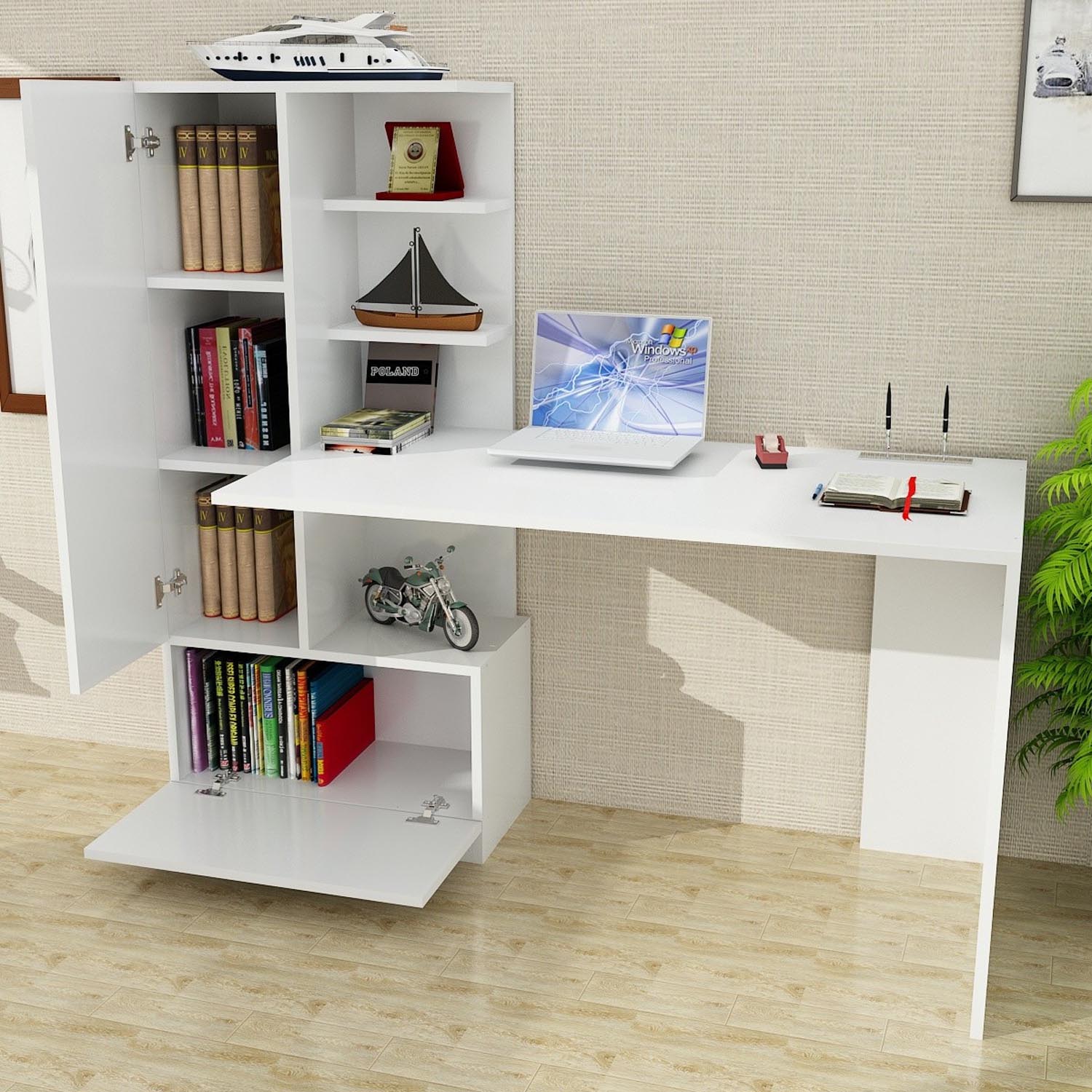 Domingos - White in Weiss präsentiert im Onlineshop von KAQTU Design AG. Schreibtisch ist von Hanah Home