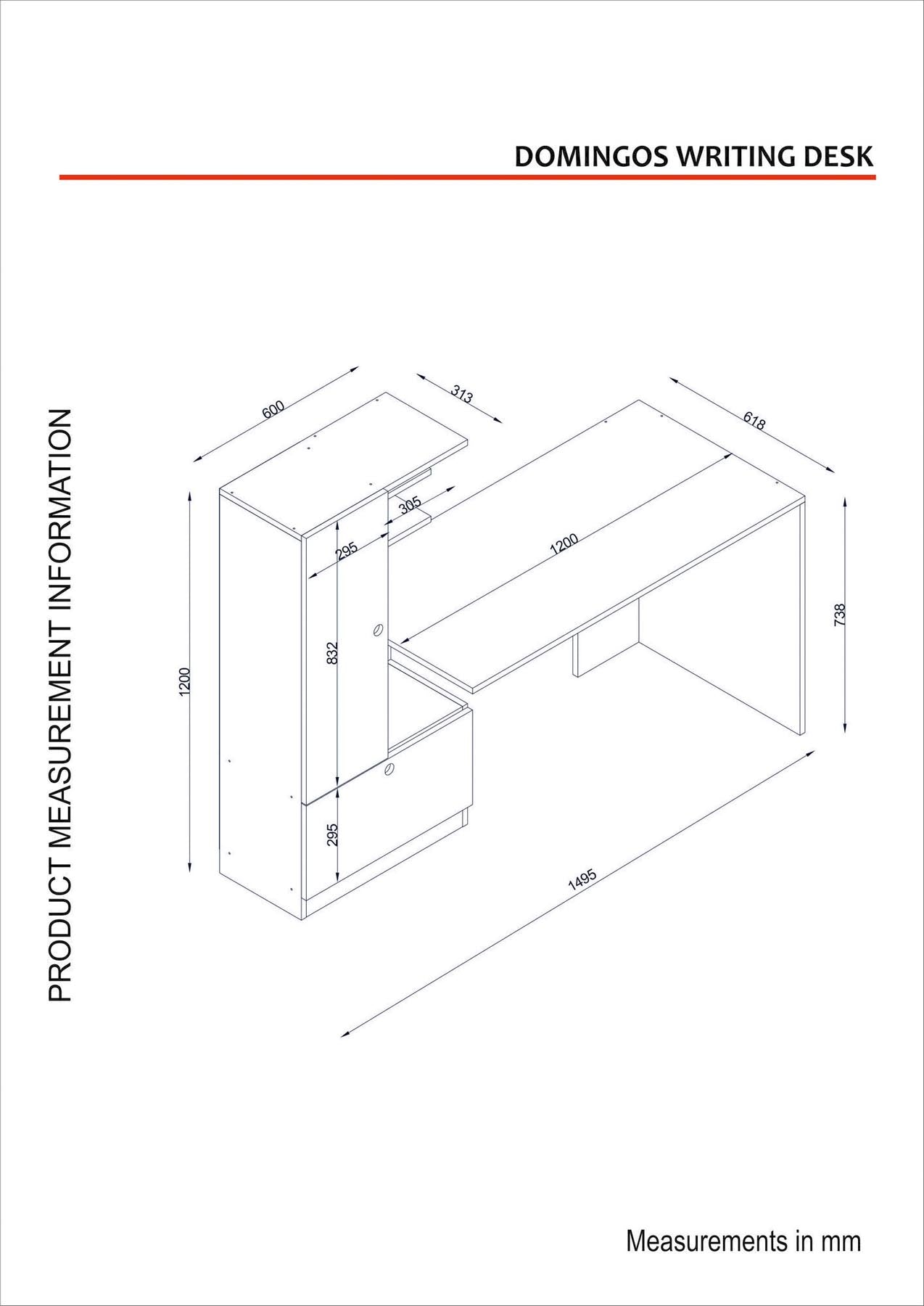 Domingos - White in Weiss präsentiert im Onlineshop von KAQTU Design AG. Schreibtisch ist von Hanah Home
