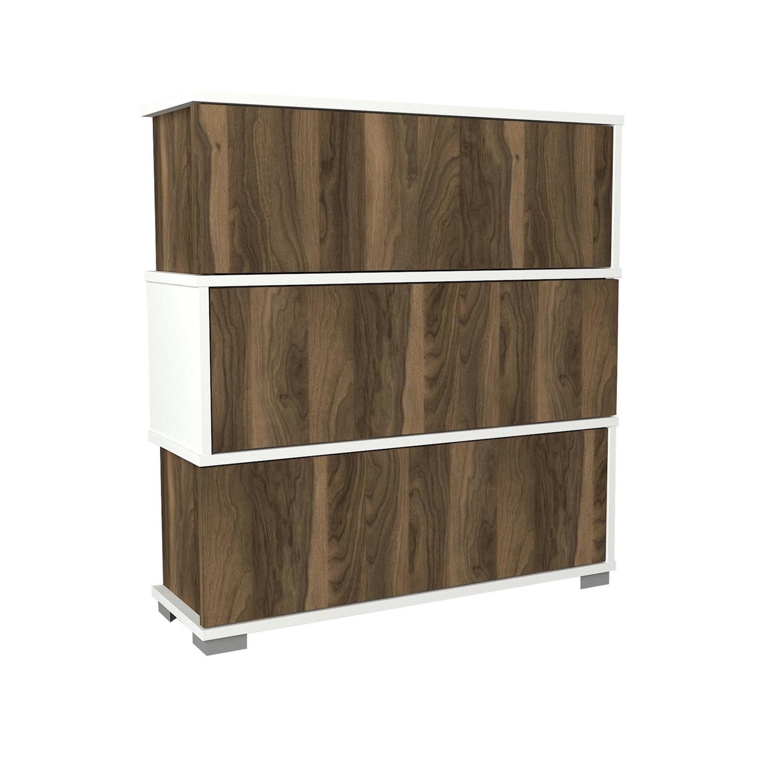 Napolyon - White, Walnut in Weisser Walnuss präsentiert im Onlineshop von KAQTU Design AG. Schuhschrank ist von Hanah Home