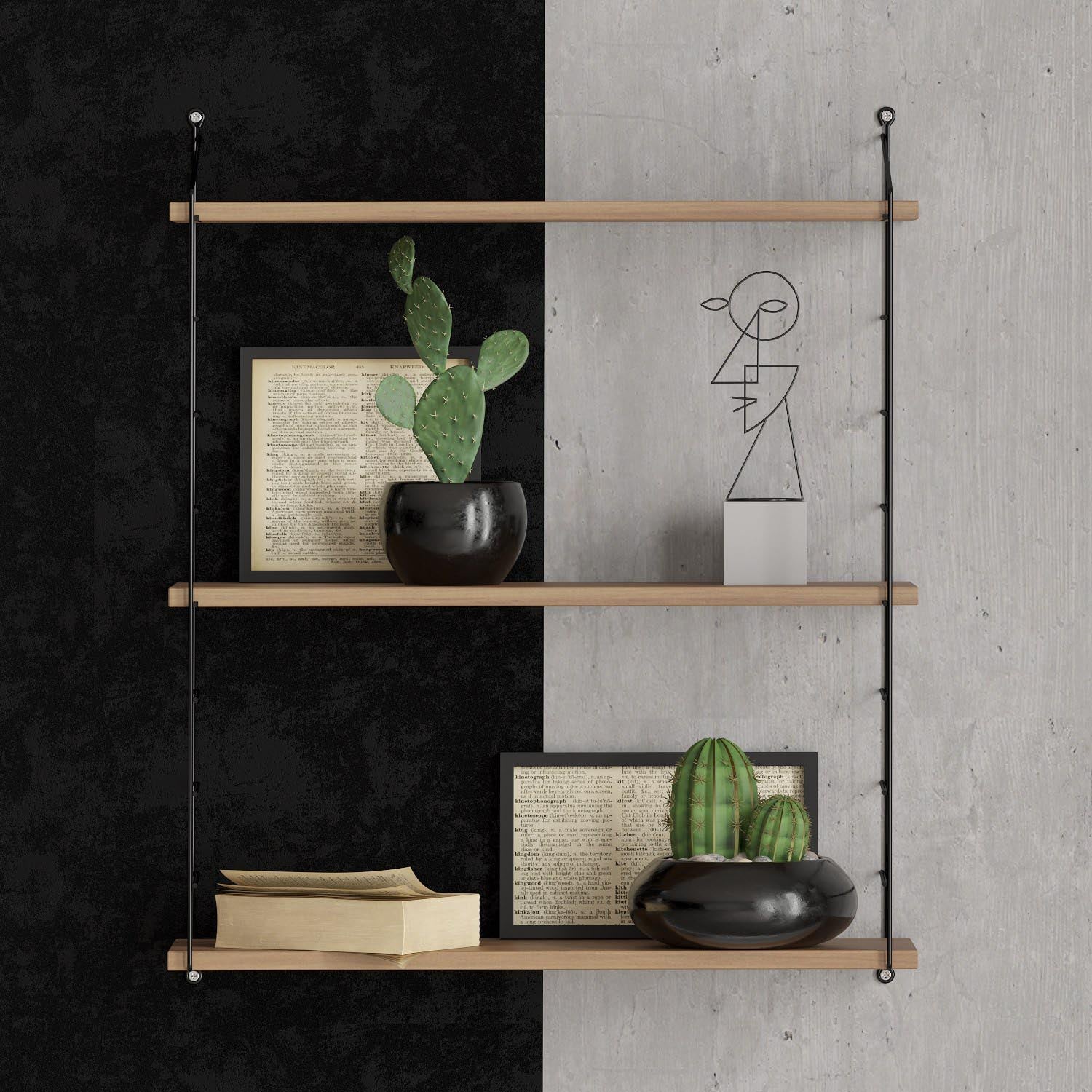 Armoni 3'lü - Walnut in Walnuss präsentiert im Onlineshop von KAQTU Design AG. Wandregal ist von Hanah Home