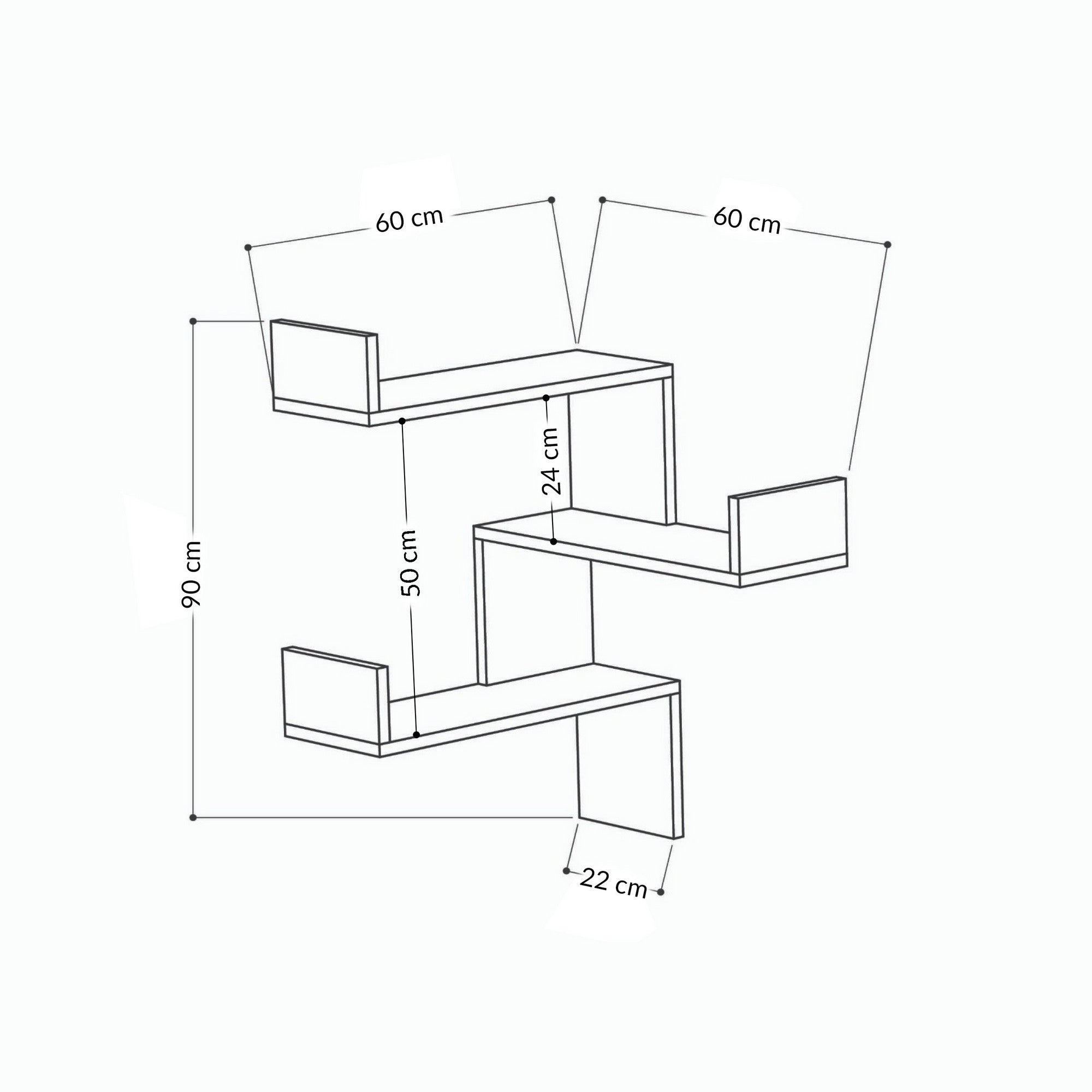 Luksa - White in Weiss präsentiert im Onlineshop von KAQTU Design AG. Wandregal ist von Hanah Home