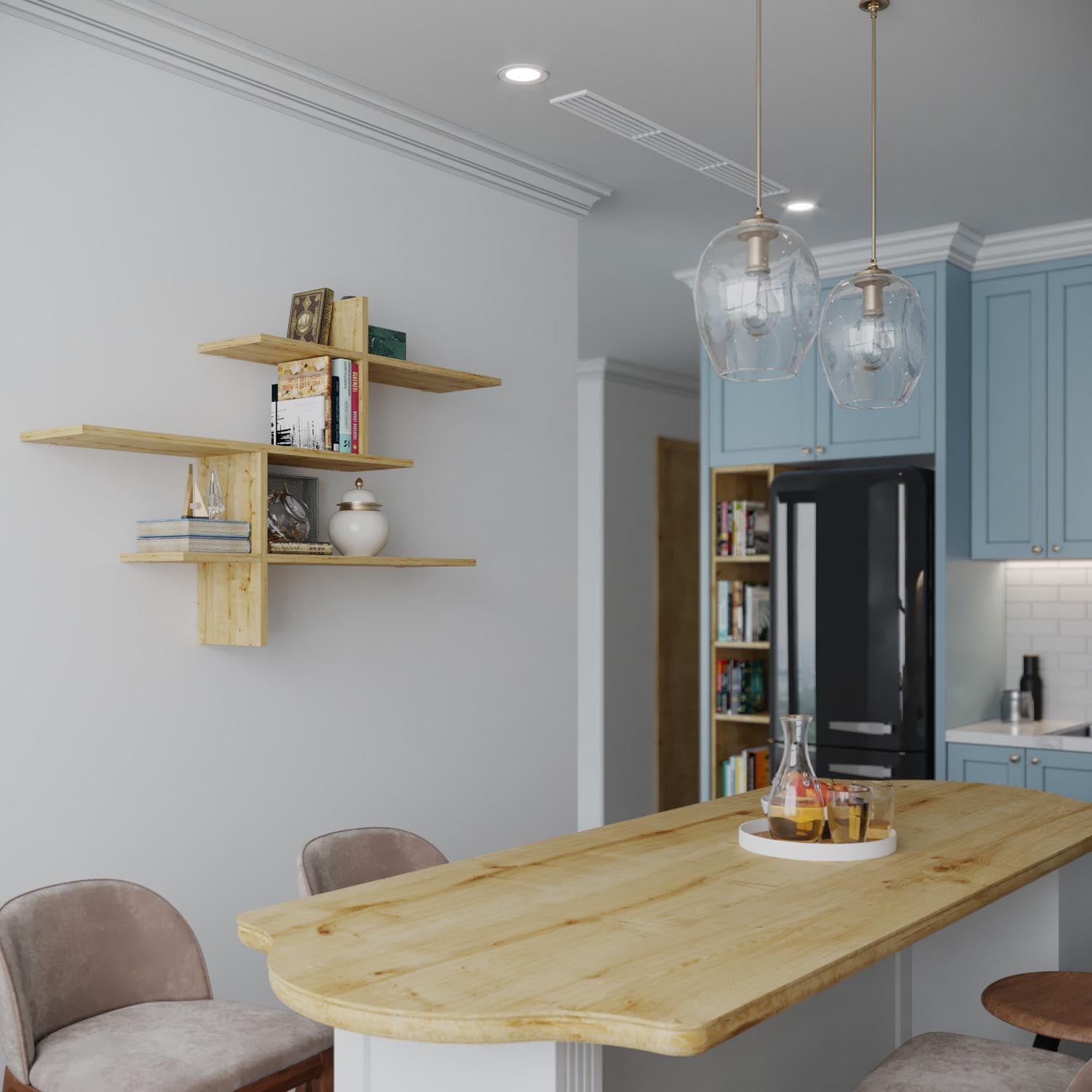 Leo - Oak in Eiche präsentiert im Onlineshop von KAQTU Design AG. Wandregal ist von Hanah Home