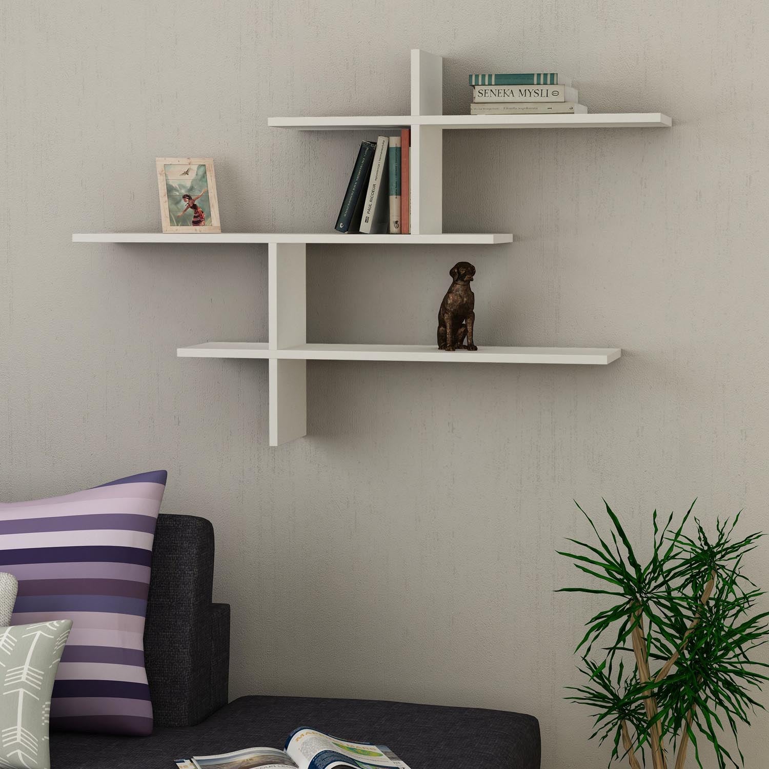 Leo - White in Weiss präsentiert im Onlineshop von KAQTU Design AG. Wandregal ist von Hanah Home