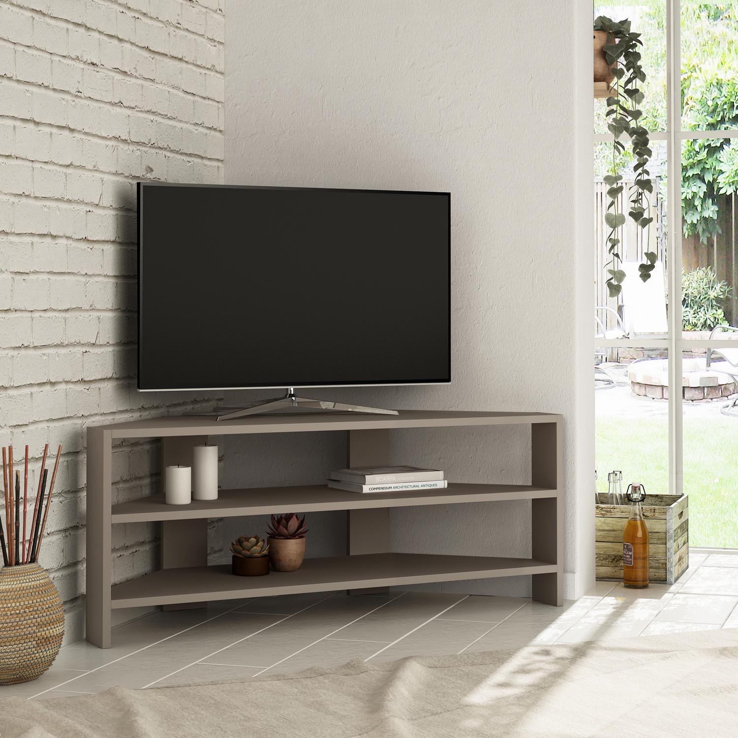 Thales Corner - Light Mocha in Helles Mocha präsentiert im Onlineshop von KAQTU Design AG. Sideboard ist von Hanah Home