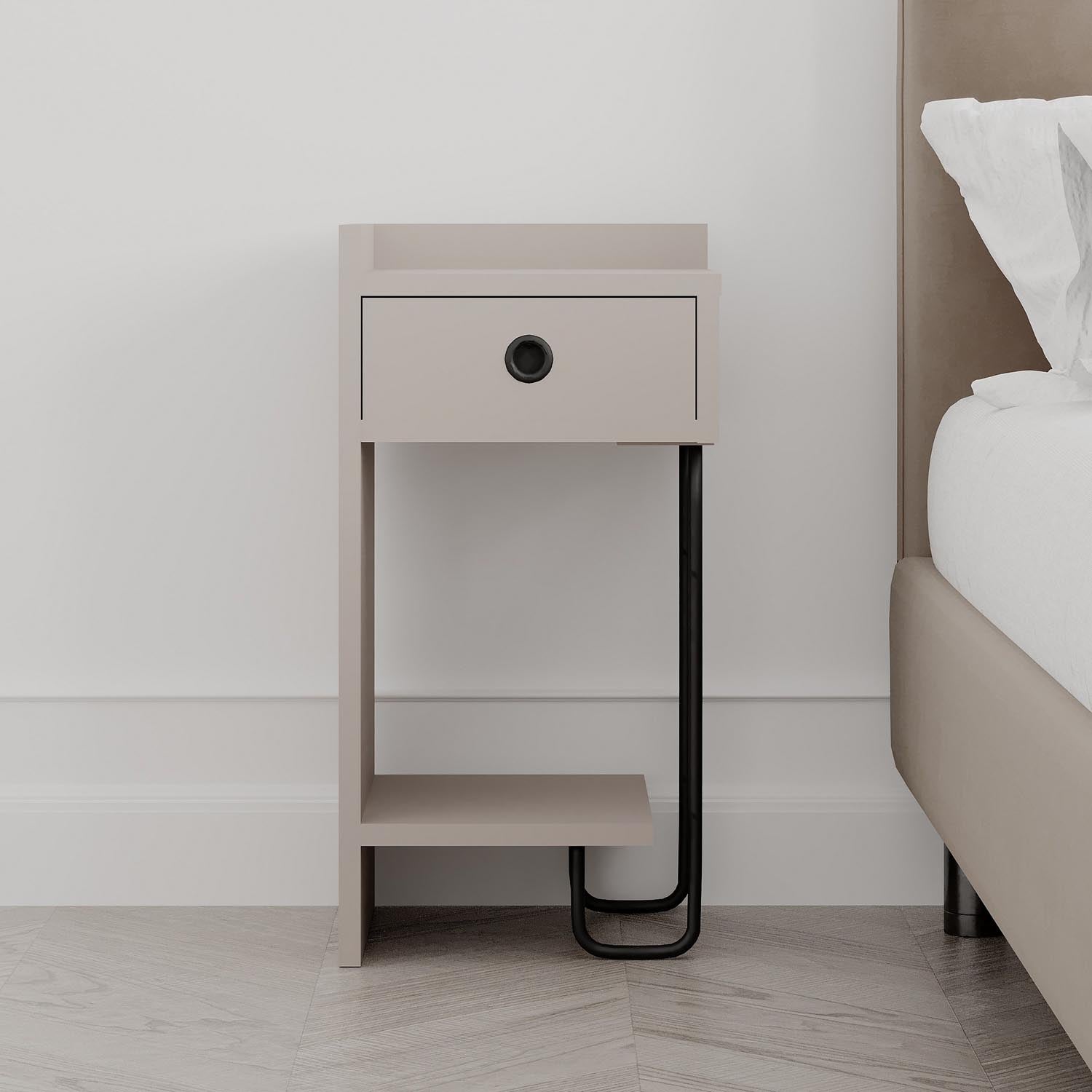 Sirius Left - Mocha in Helles Mocha präsentiert im Onlineshop von KAQTU Design AG. Nachttisch ist von Hanah Home