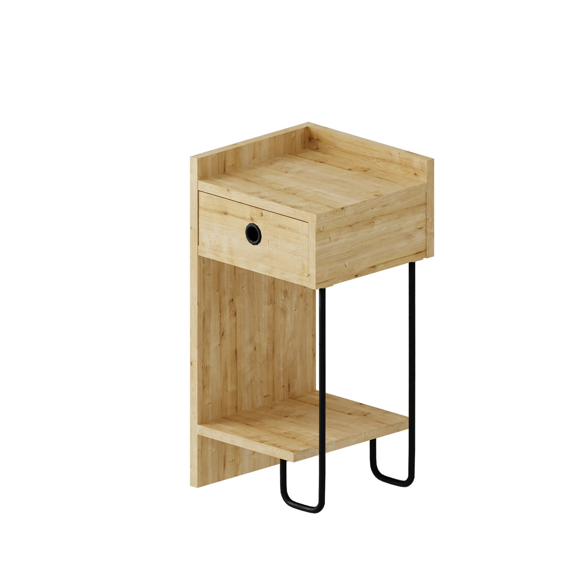 Sirius Left - Oak v2 in Eiche präsentiert im Onlineshop von KAQTU Design AG. Nachttisch ist von Hanah Home